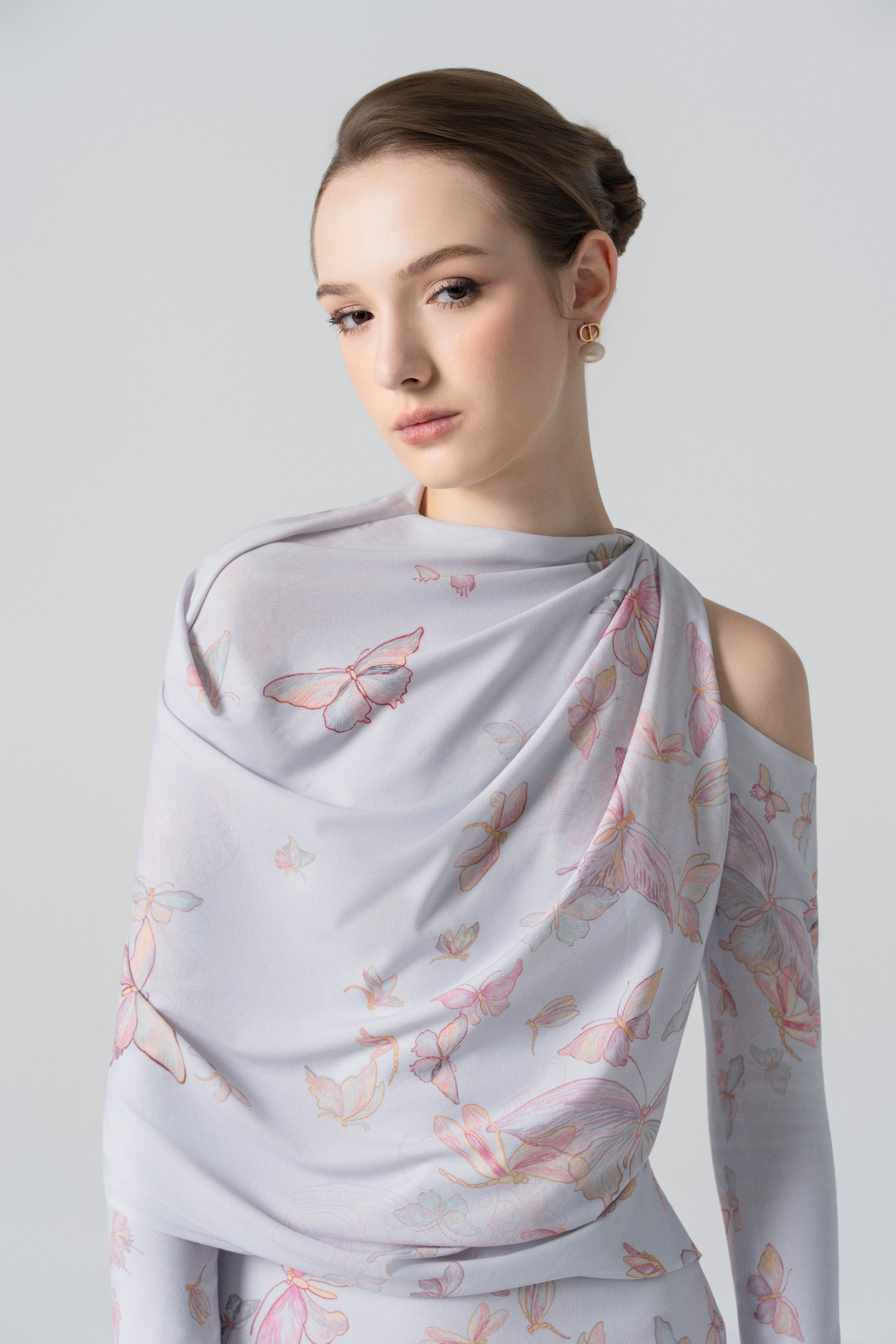 Misty Lilac Negligee Pencil Dress