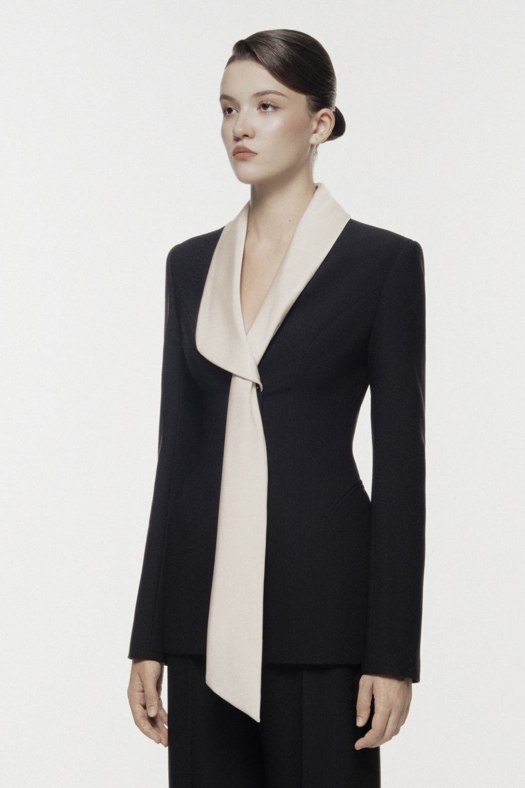 Silk-Scarf Lapel Tailored Vest