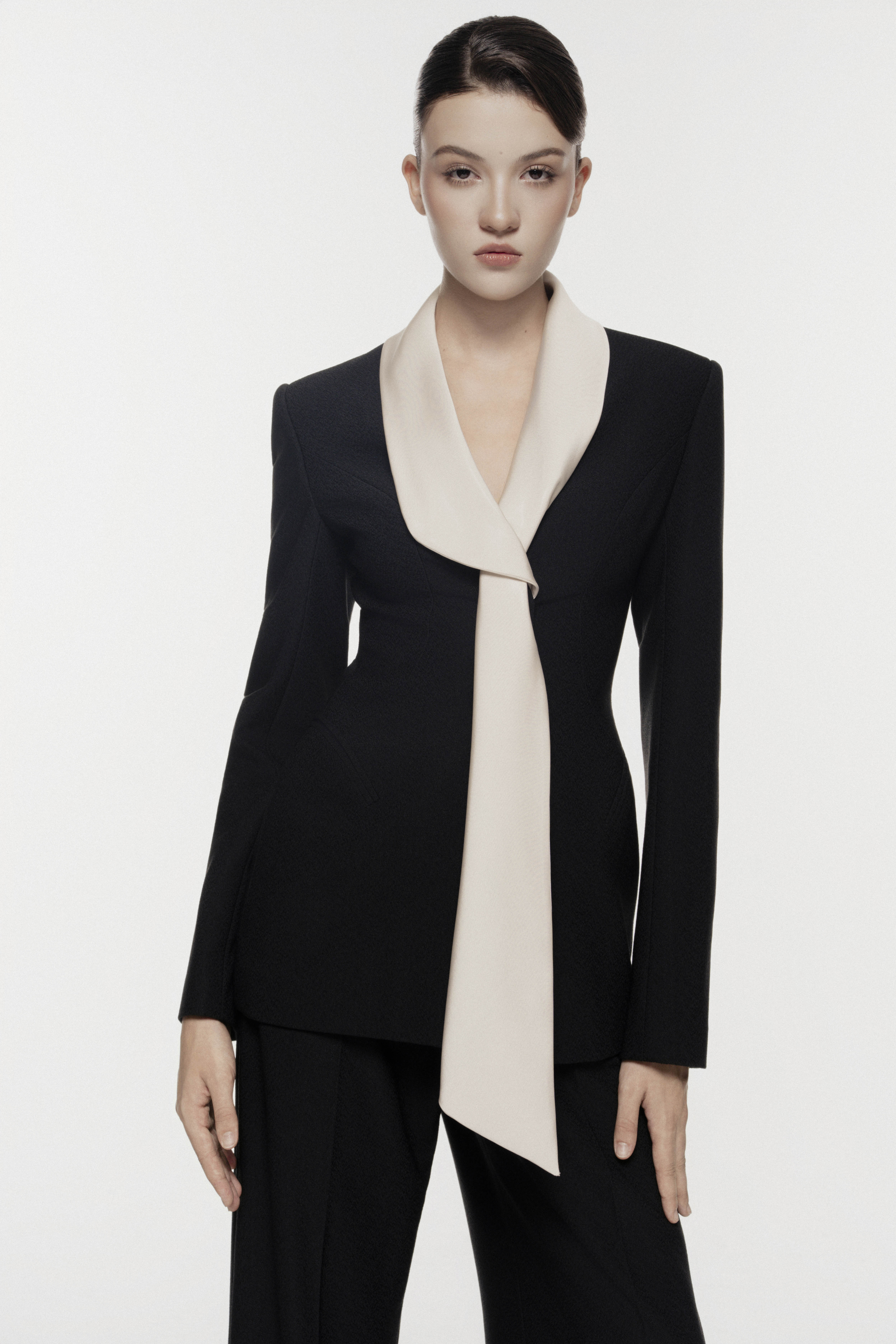 Silk-Scarf Lapel Tailored Vest