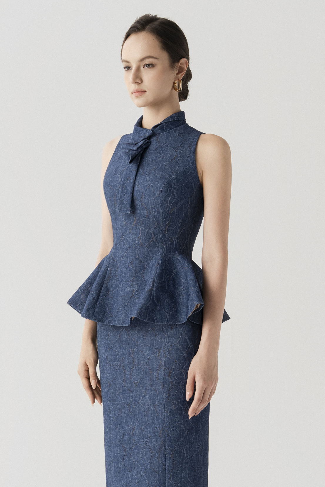 Floral Denim sleeveless Top