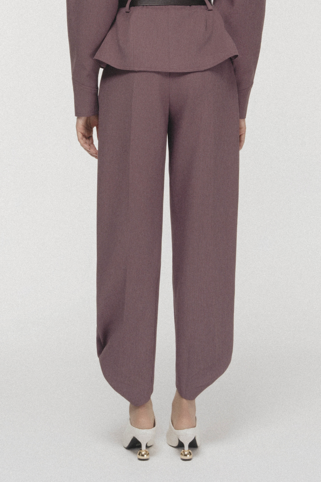 Twisted-Hem Cocoon Pants in Rose Taupe