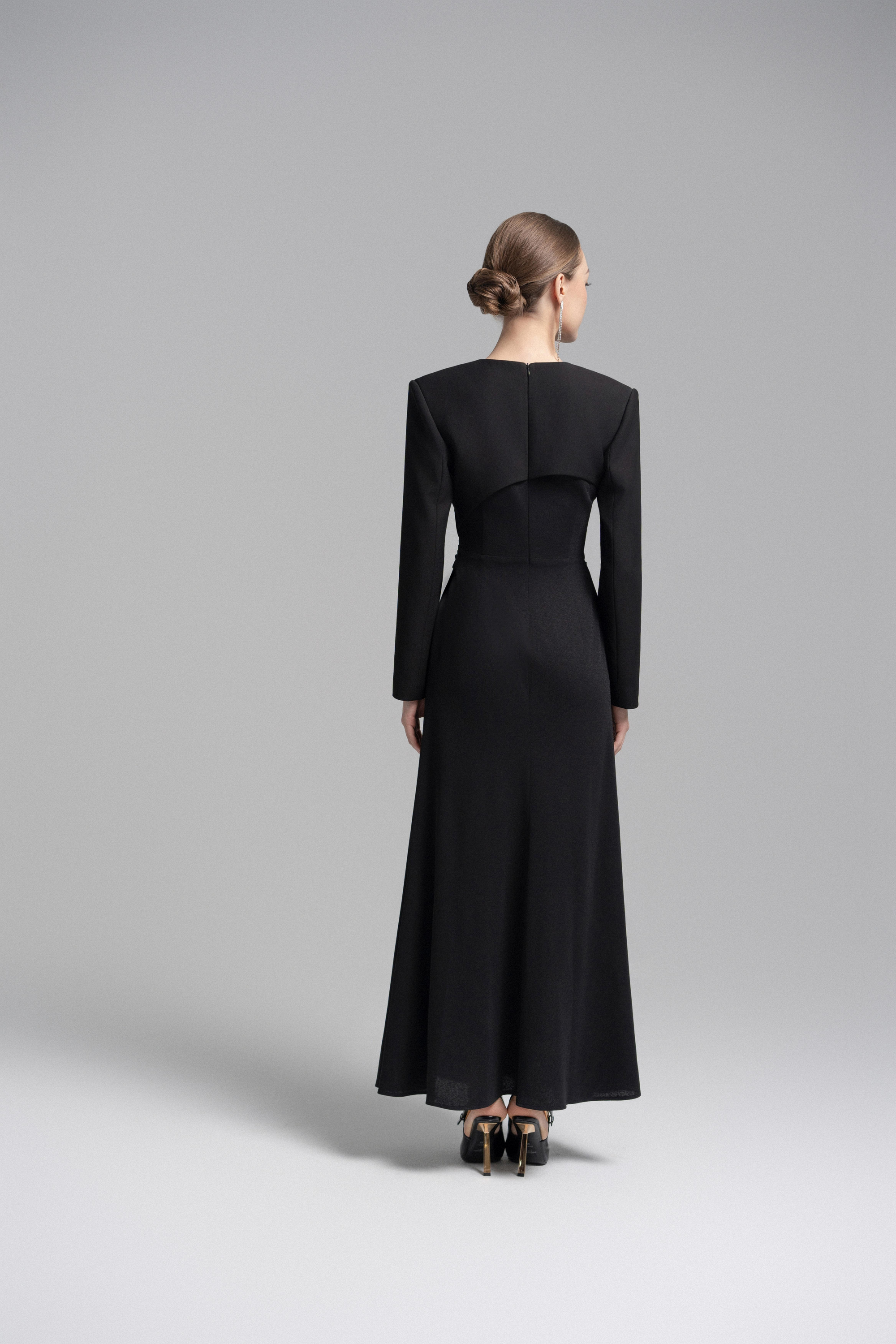 Asymmetrical Lapel Crystal Blazer Dress