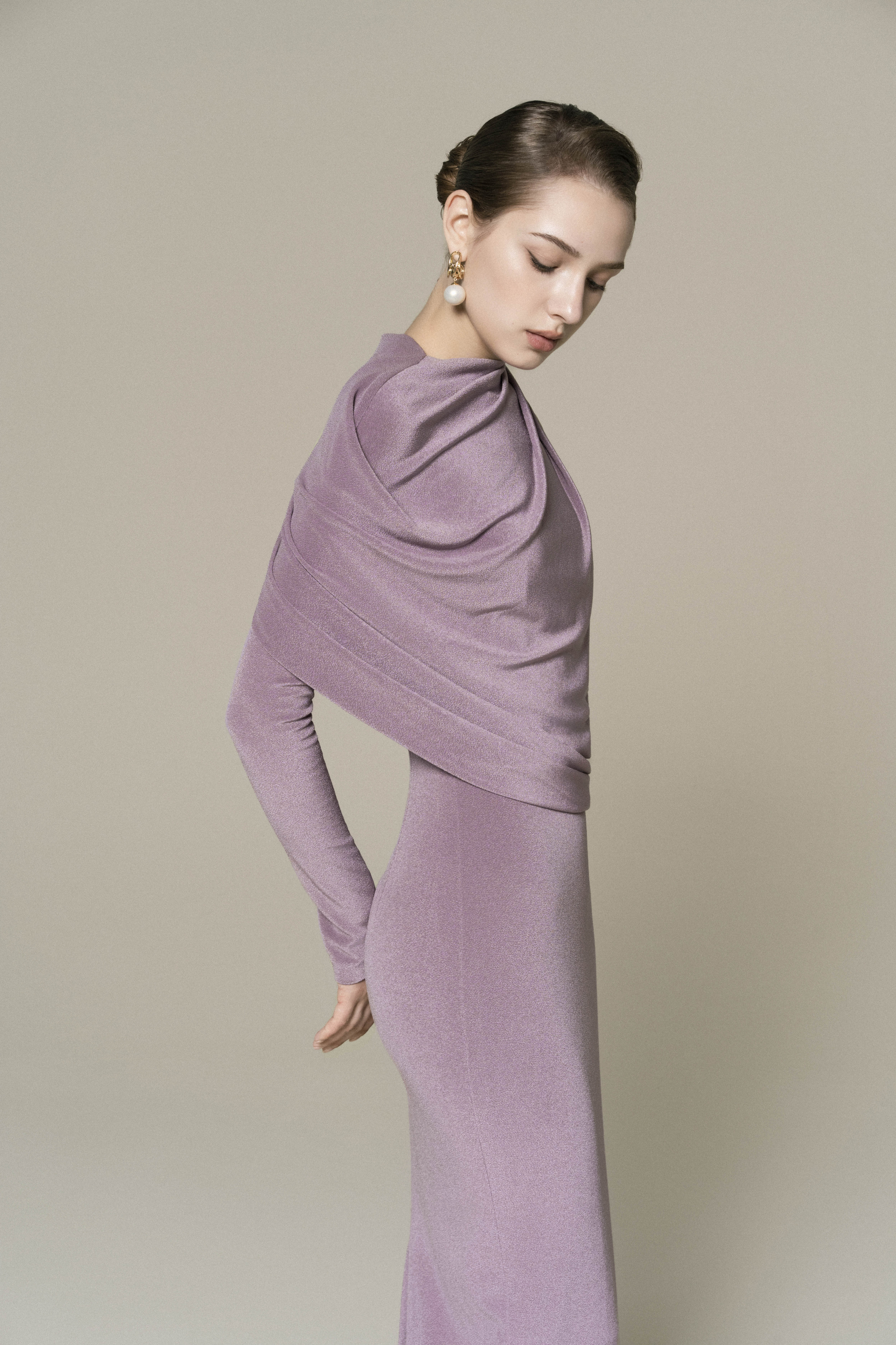 Asymmetry Whisper Midi Dress