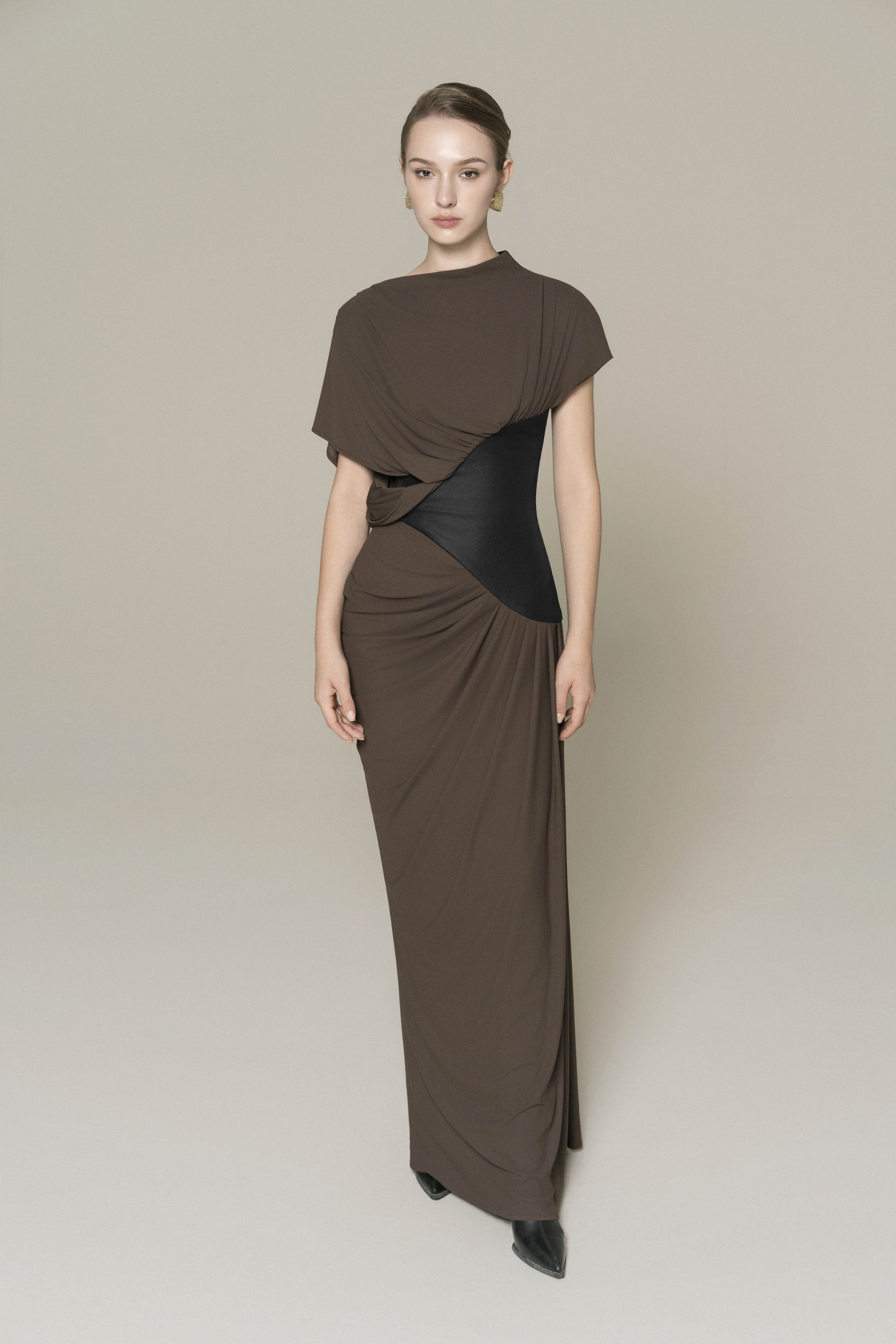 Umber Eclipse Midi Dress