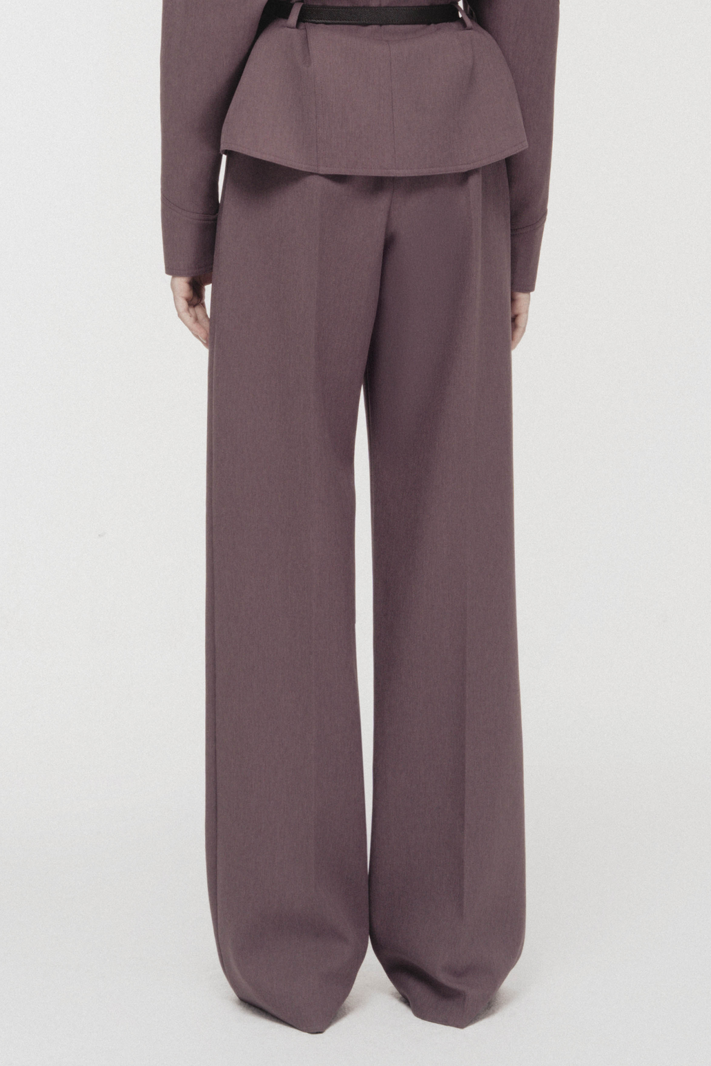 High-Waist Pleated Wide-Leg Trousers in Rose Taupe