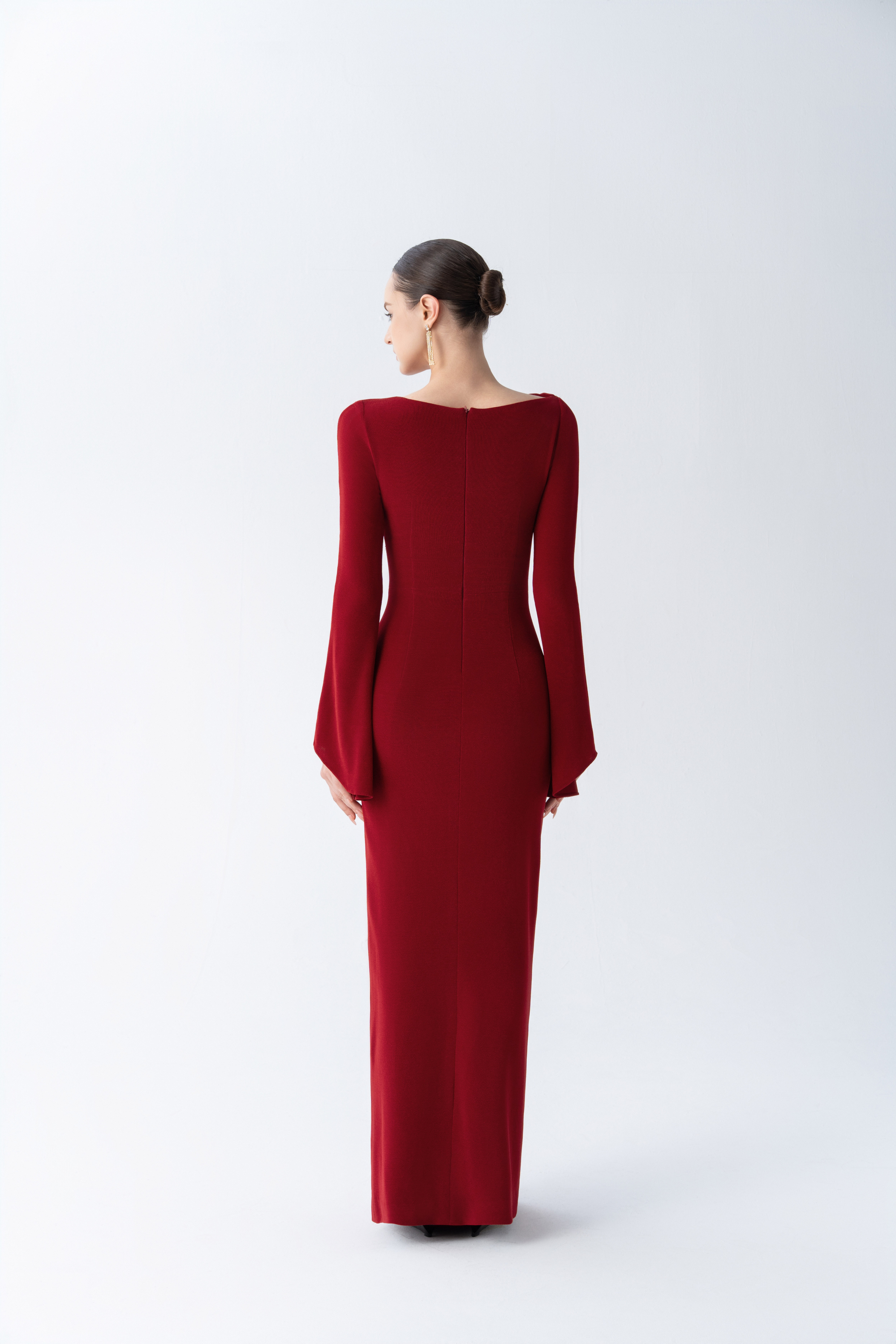 asymmetric pencil dress Karen Millen Petite Compact Stretch Asymmetric Collar Tailored Pencil Maxi Dress in Pink