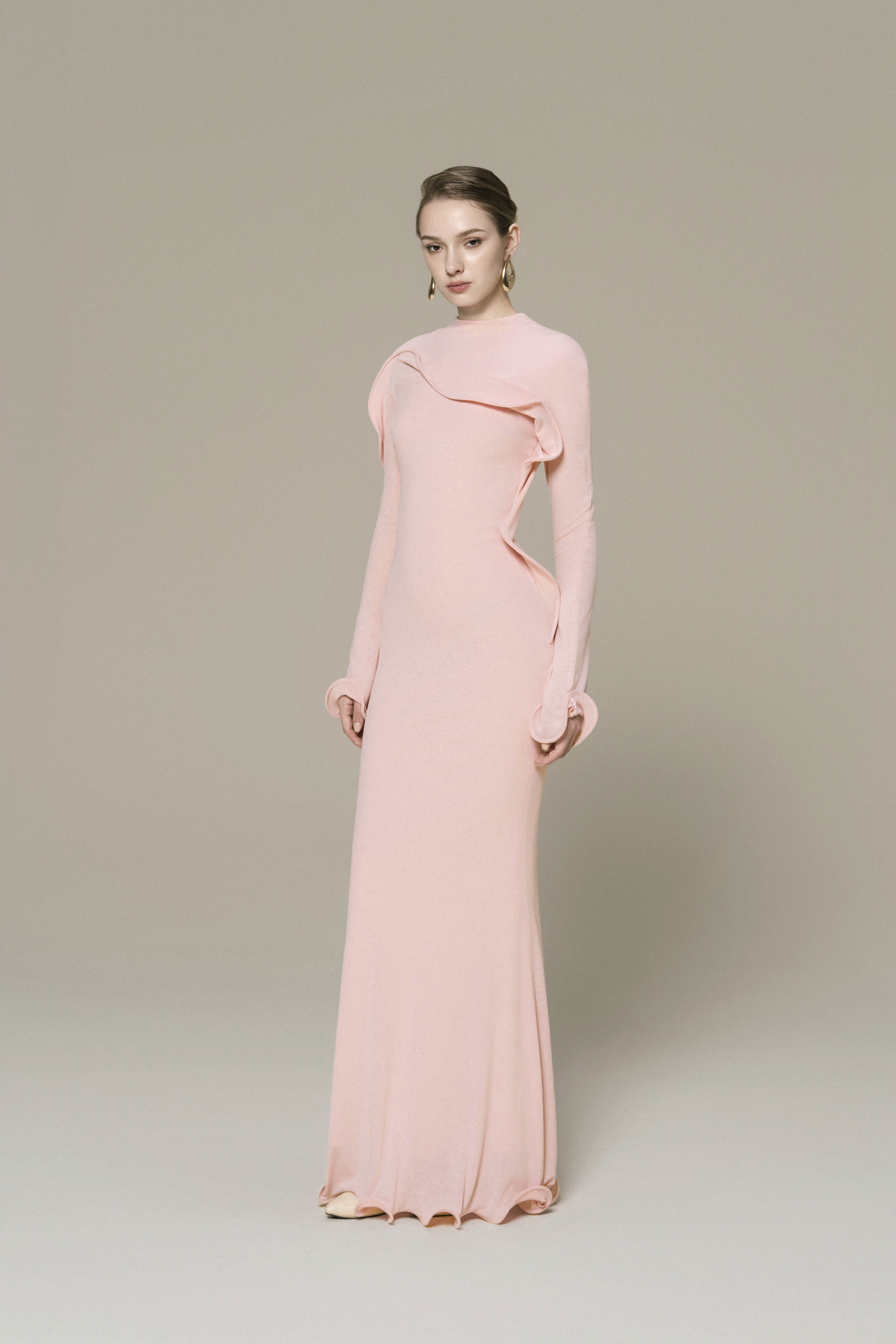 Cascade Ruffle Midi Dress