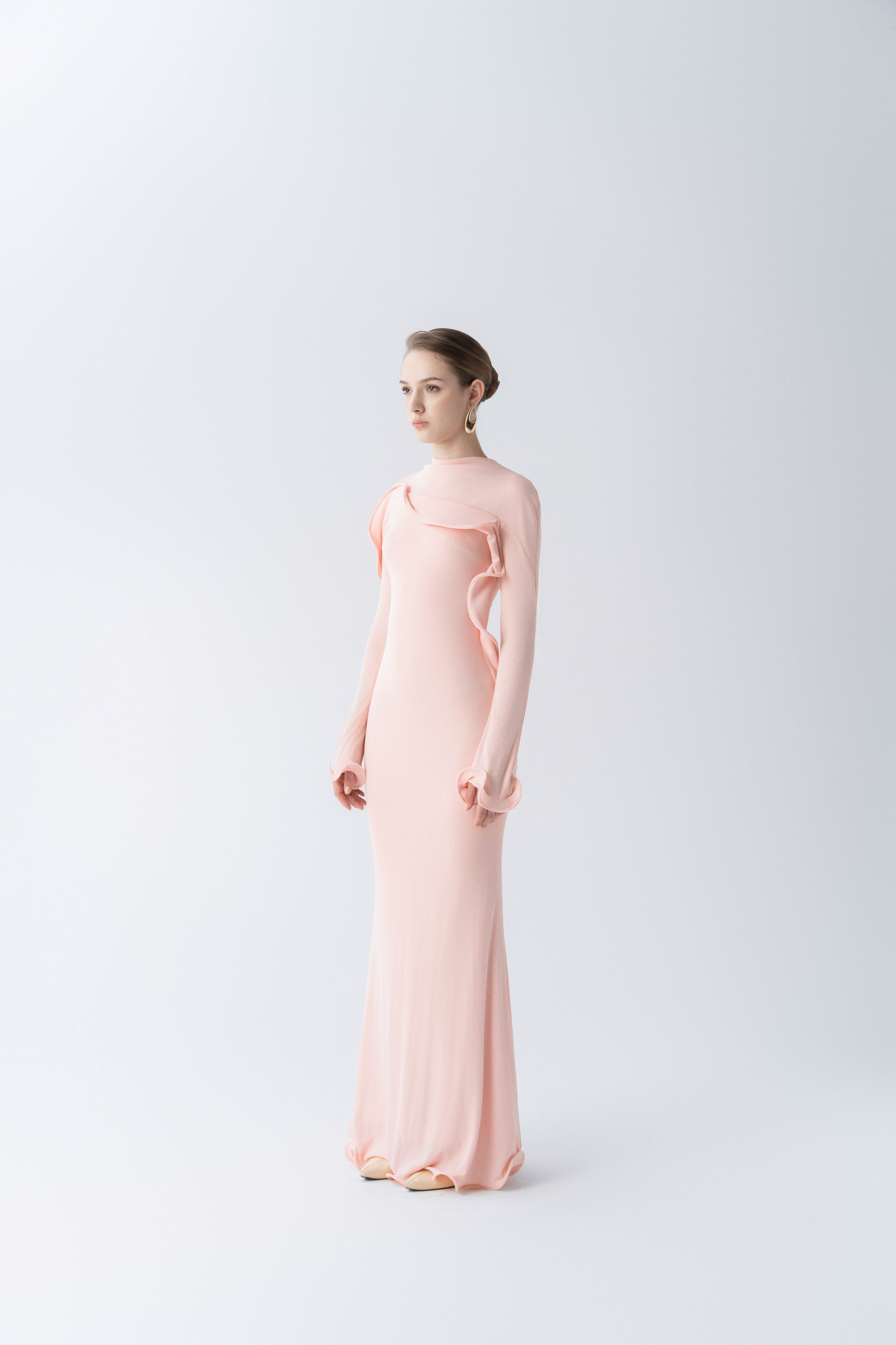 Cascade Ruffle Midi Dress