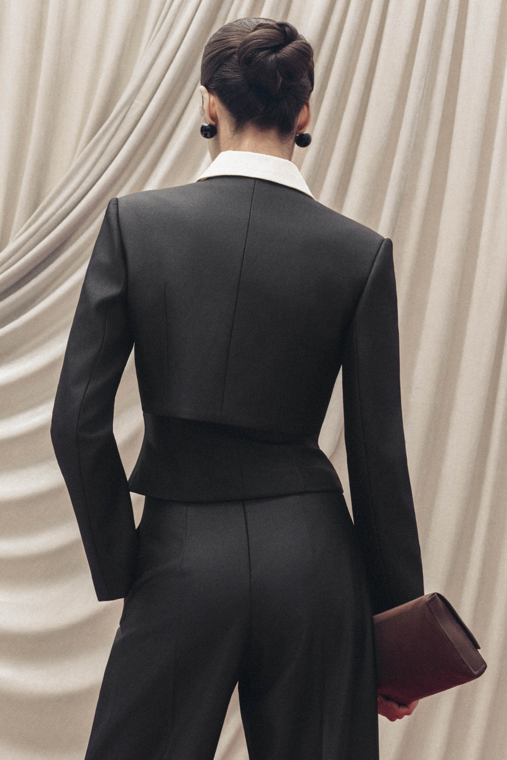 Layered Peter Pan Cropped Blazer