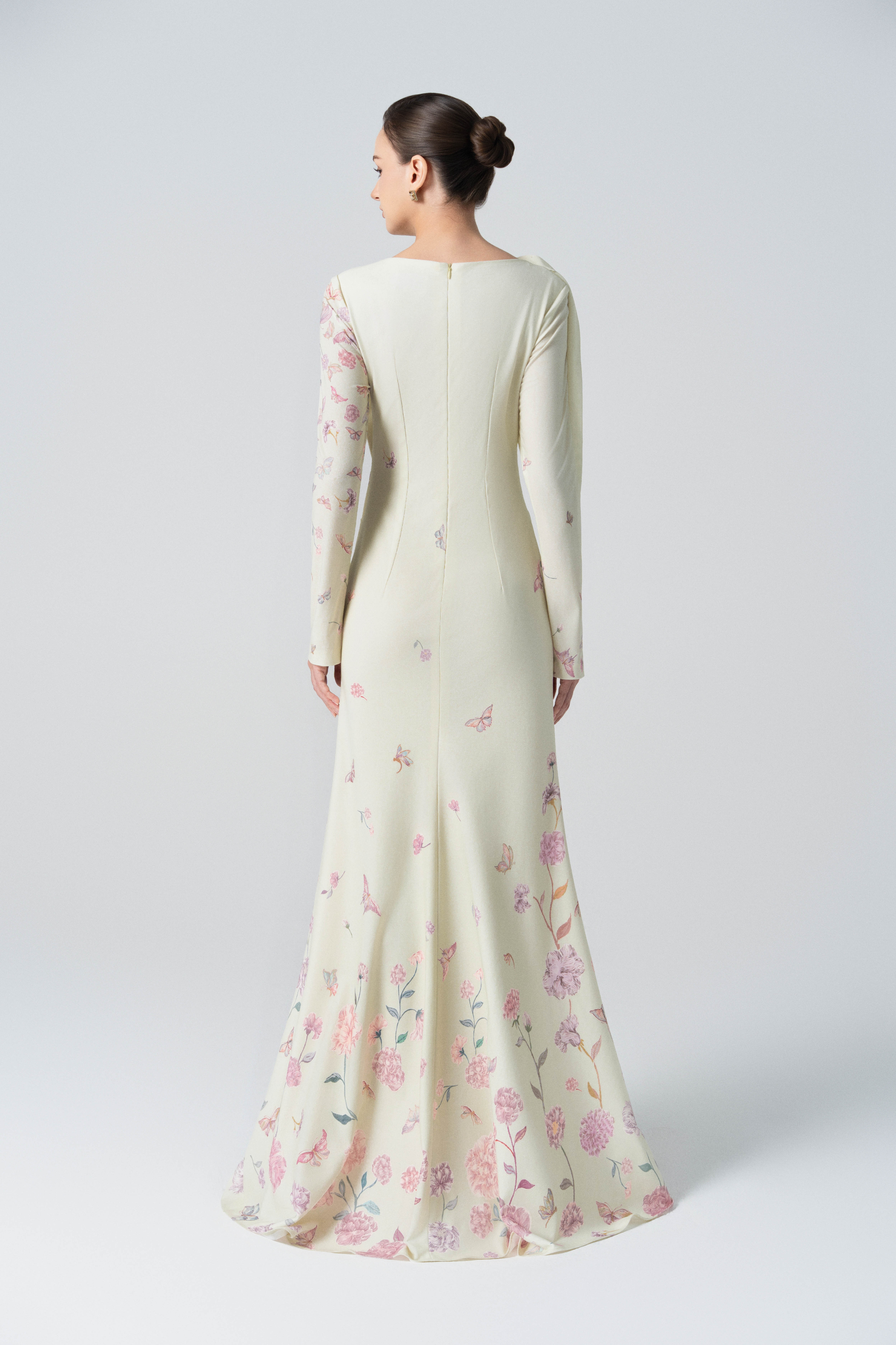 Morning Mist Fishtail Dress in Angel Wing