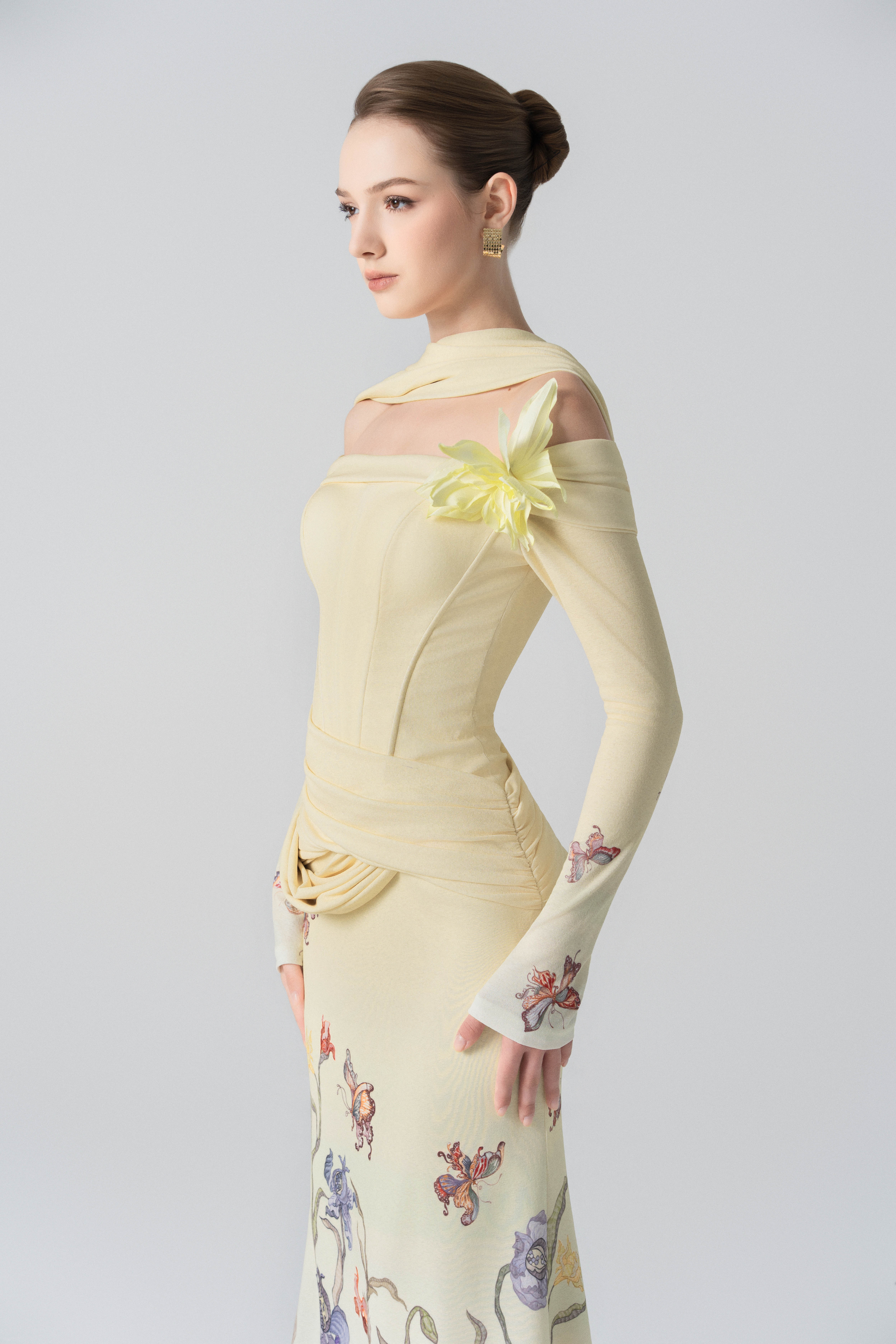 Blooming Grace Gown in Purple Ash Ombre