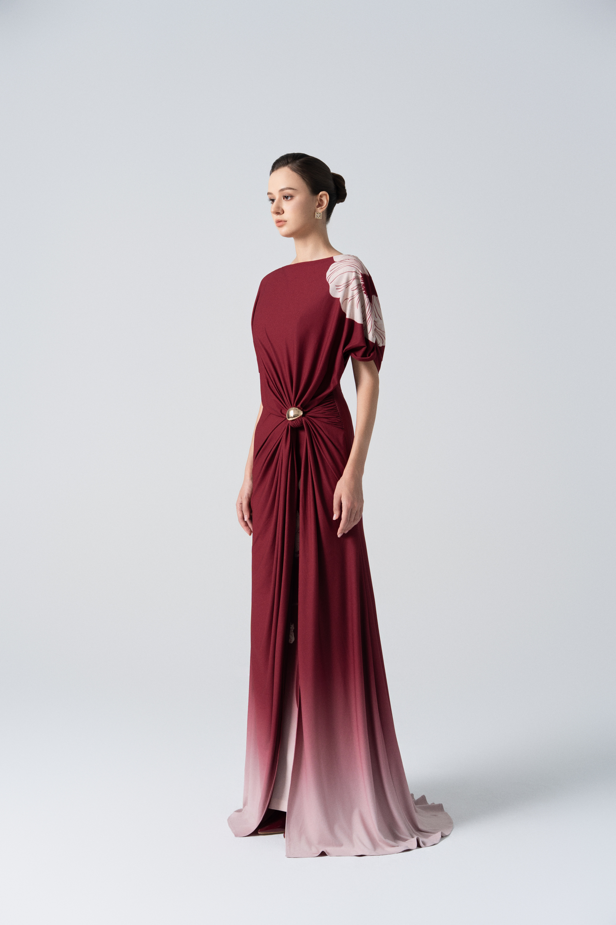 Desert Dusk Ombre Dress in Merlot