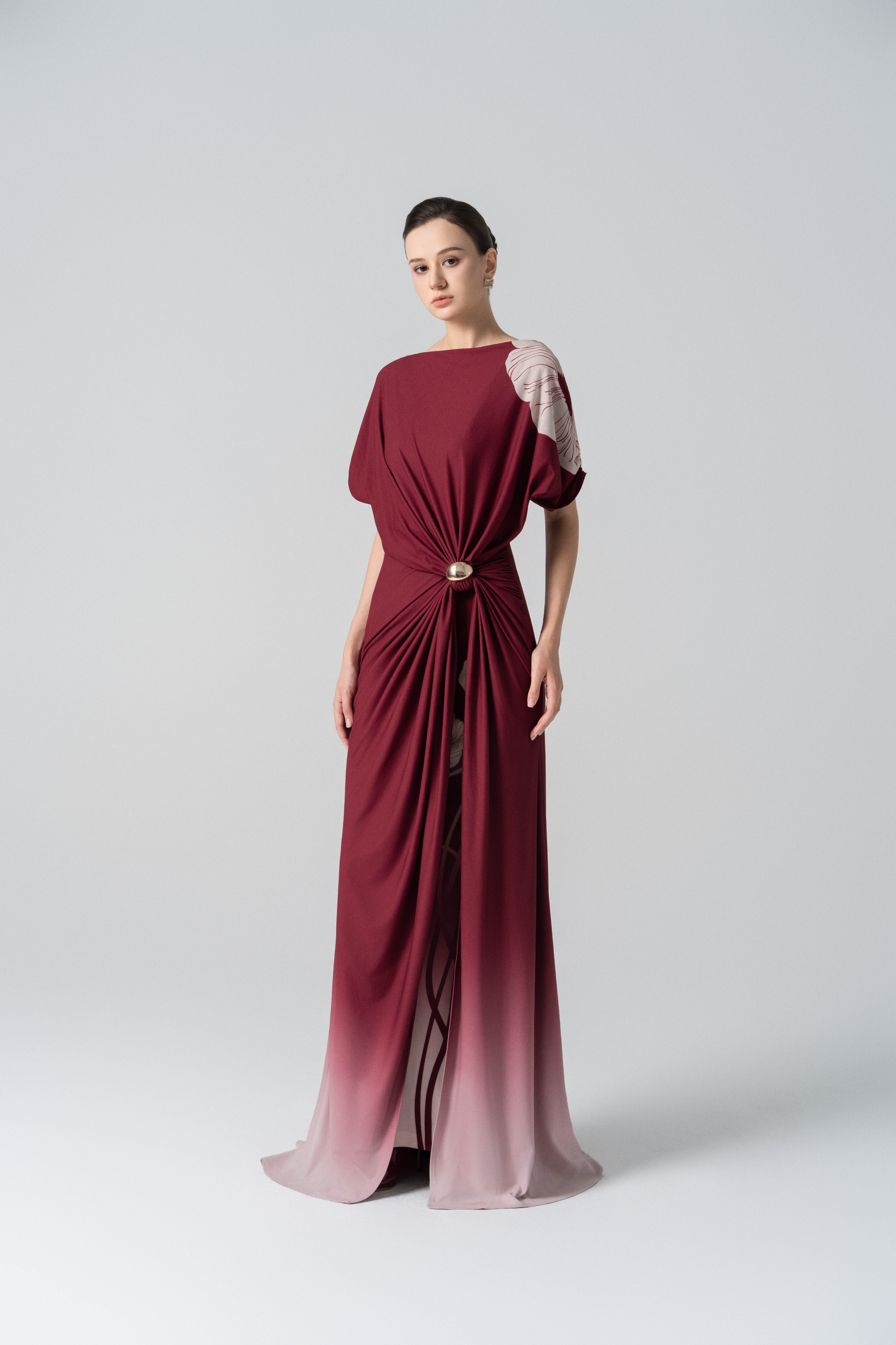 Desert Dusk Ombre Dress in Merlot