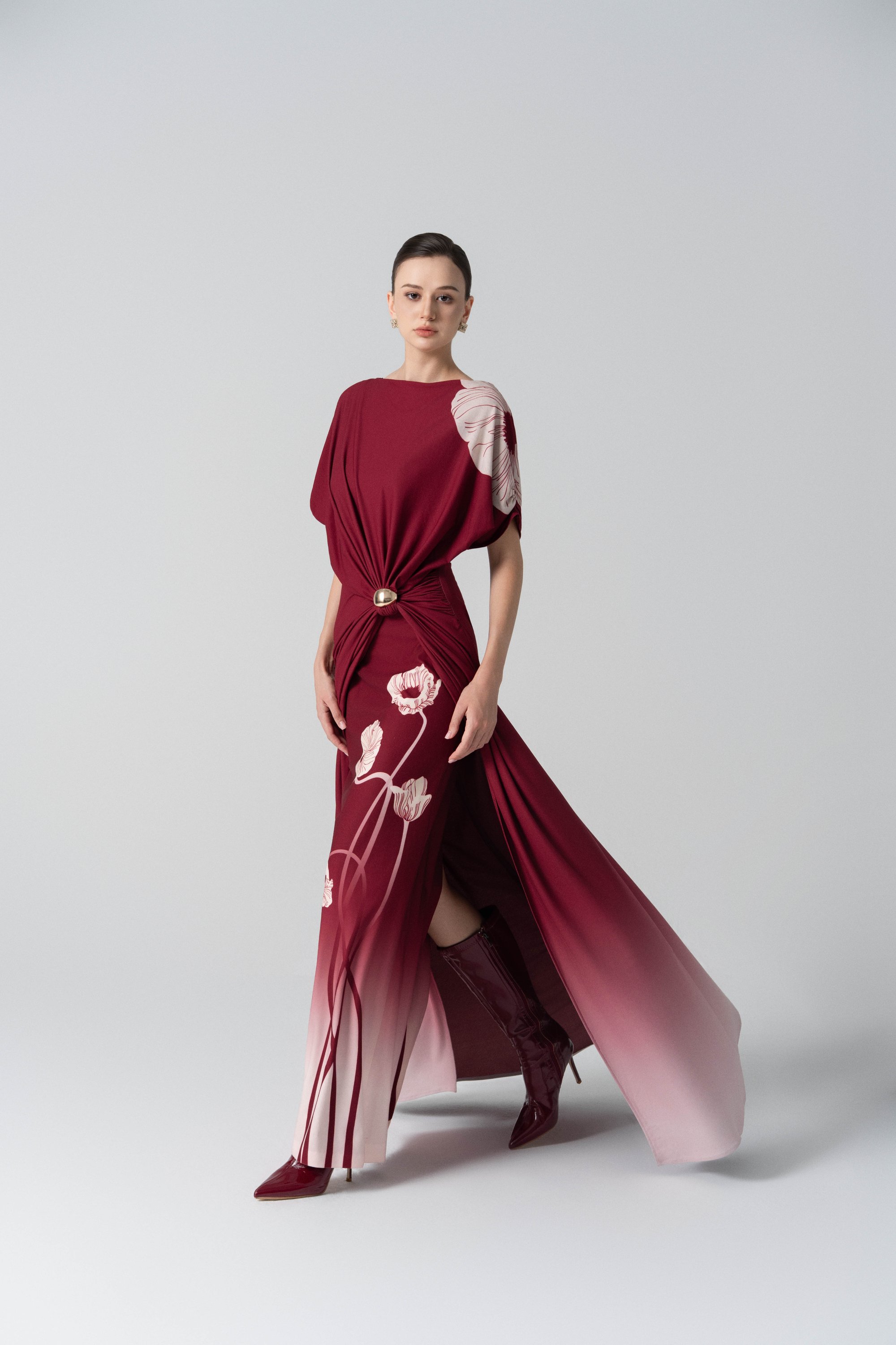 Desert Dusk Ombre Dress in Merlot