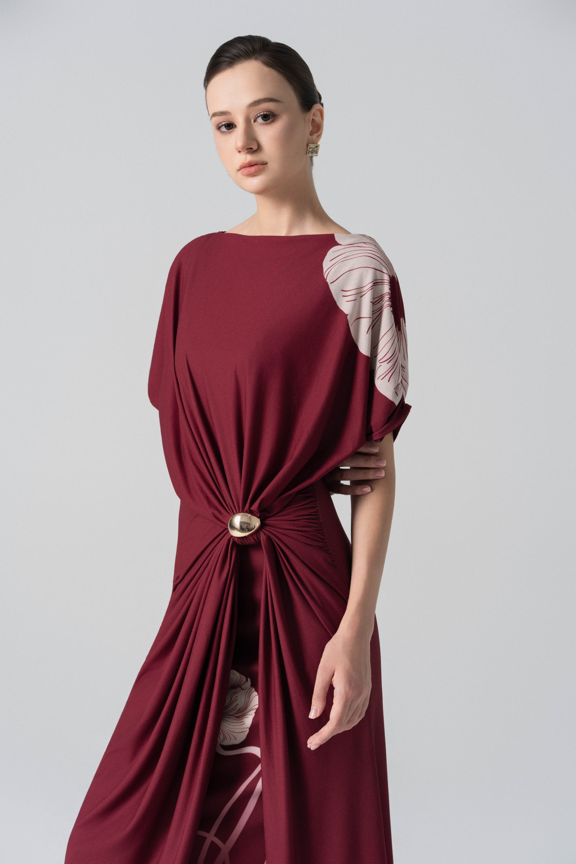 Desert Dusk Ombre Dress in Merlot