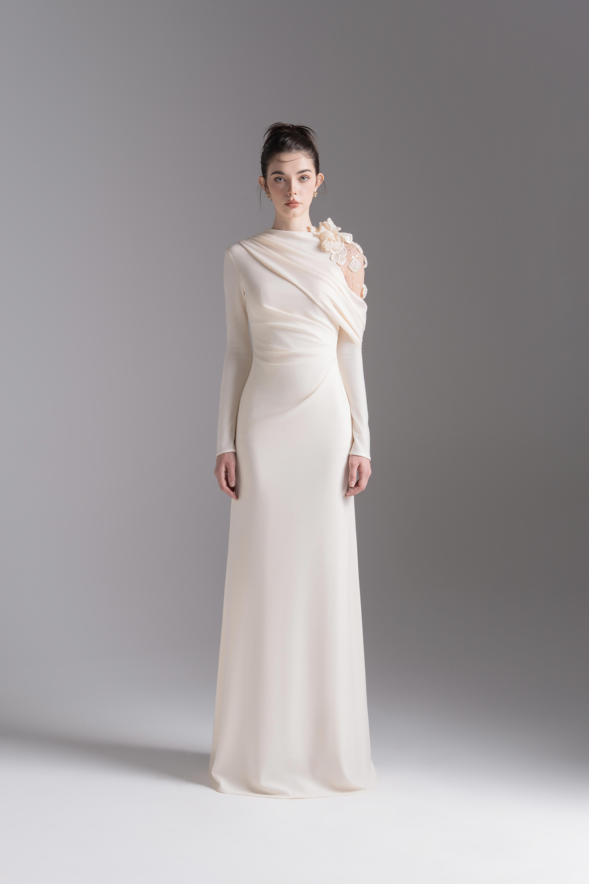 Lace Halo Midi in Cream