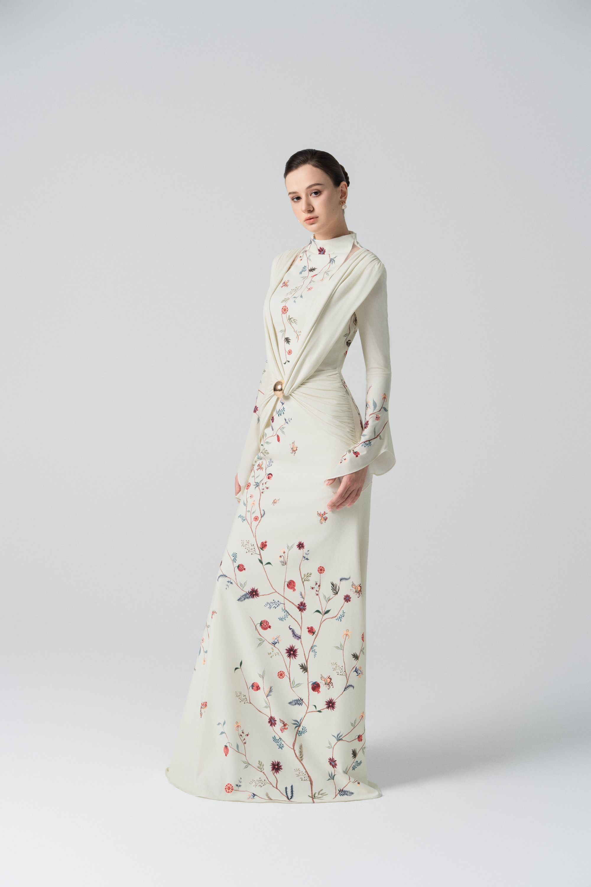 Dawnlight Midi Dress in Angel Wing