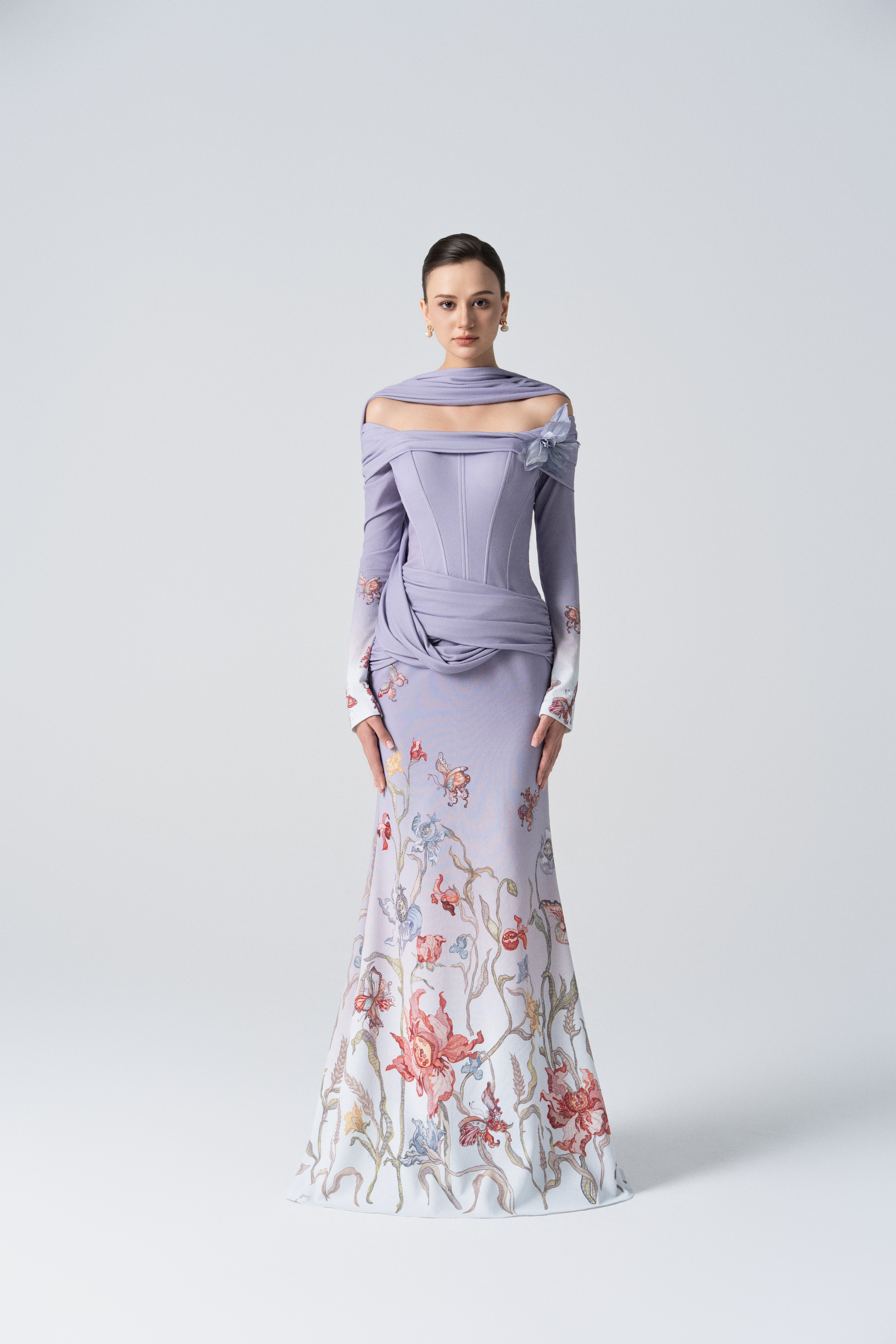Blooming Grace Gown in Purple Ash Ombre
