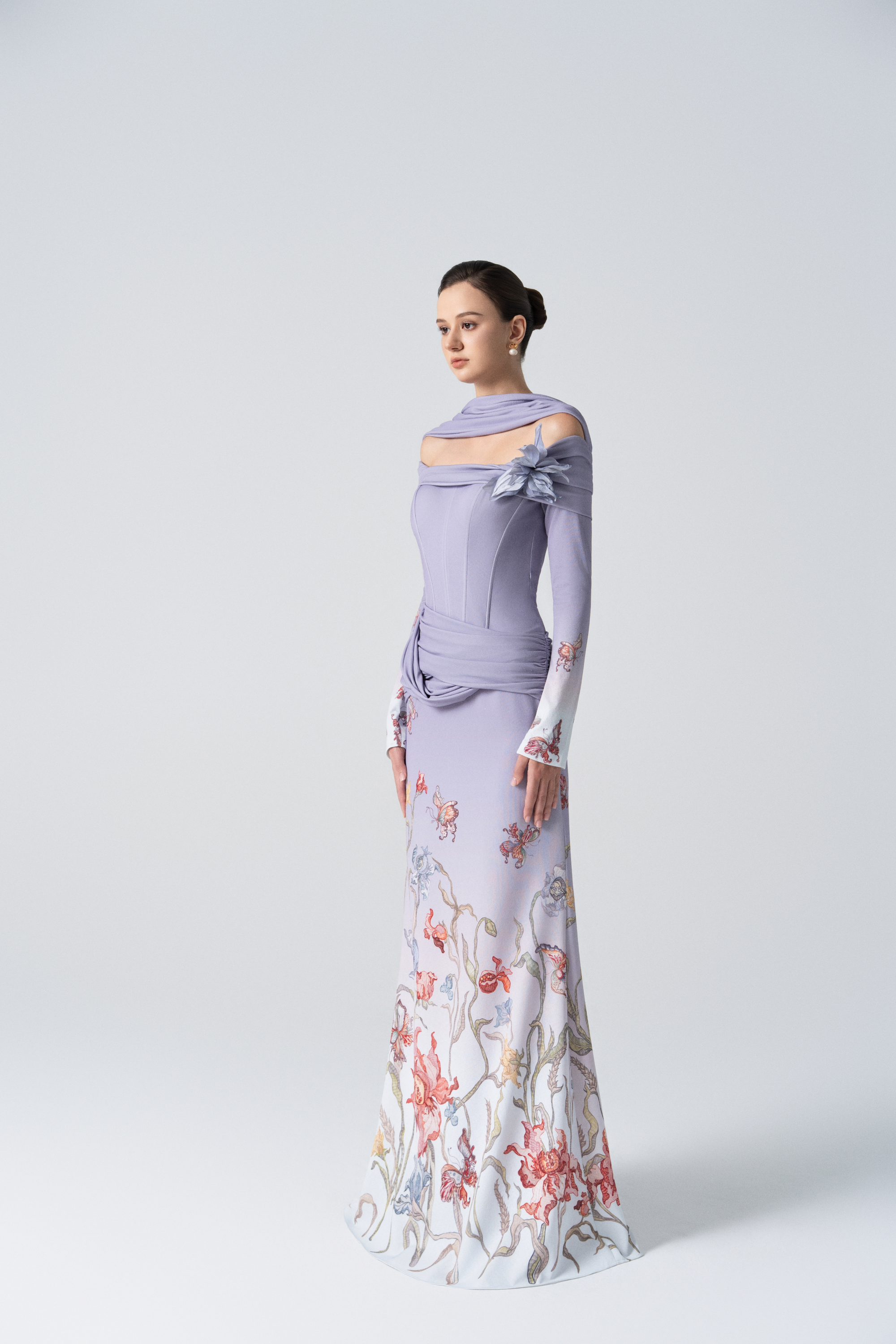 Blooming Grace Gown in Purple Ash Ombre