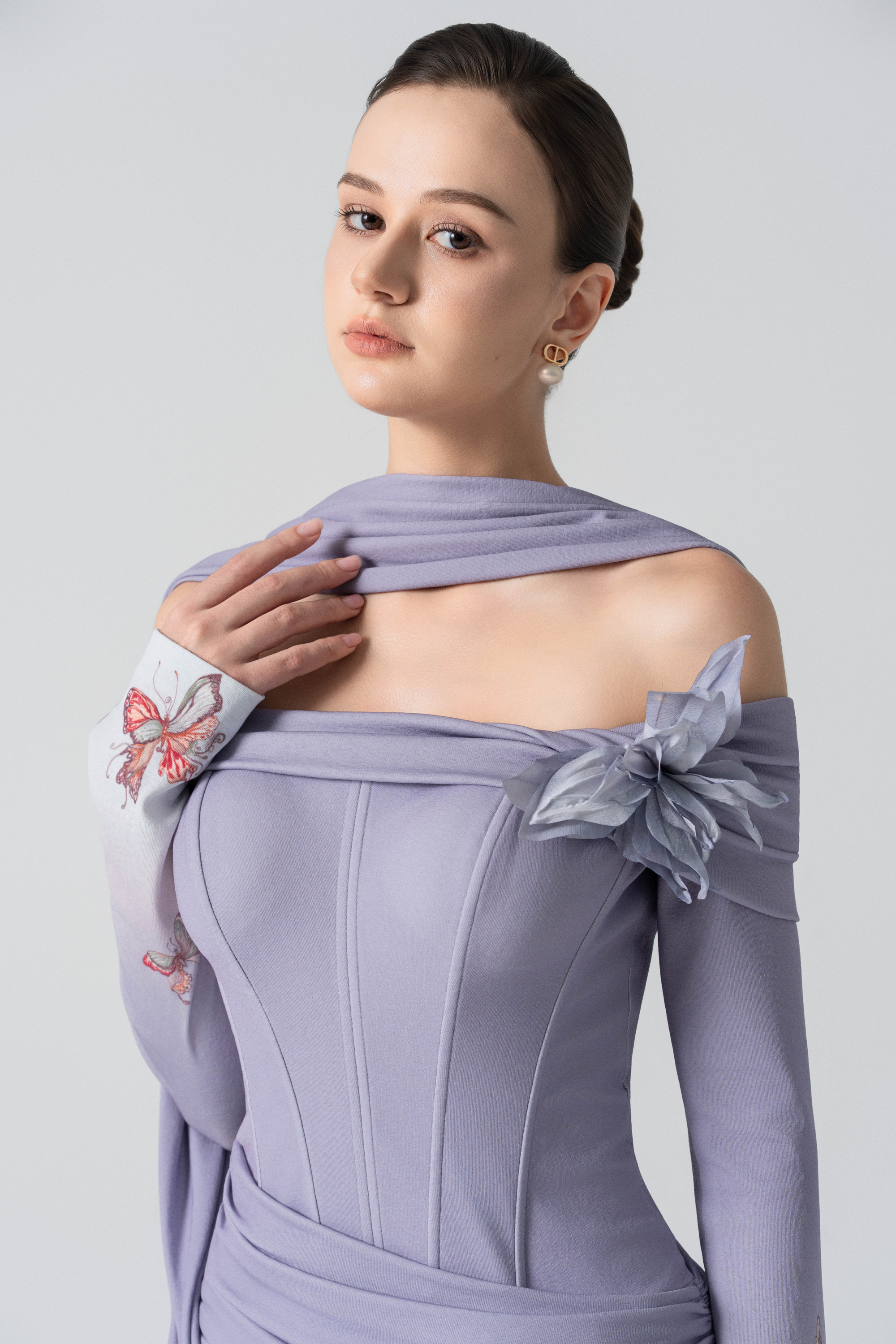 Blooming Grace Gown in Purple Ash Ombre