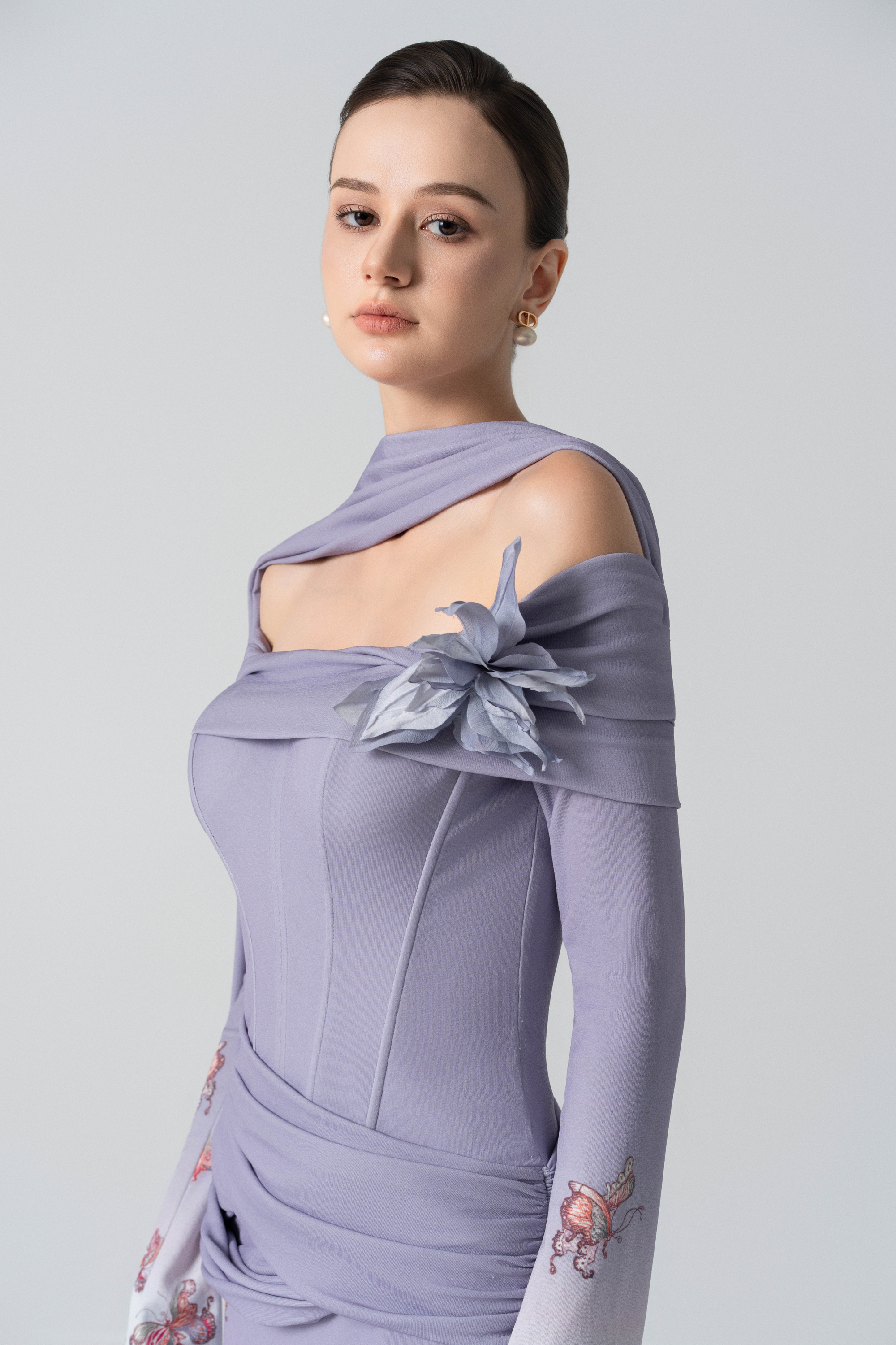 Blooming Grace Gown in Purple Ash Ombre