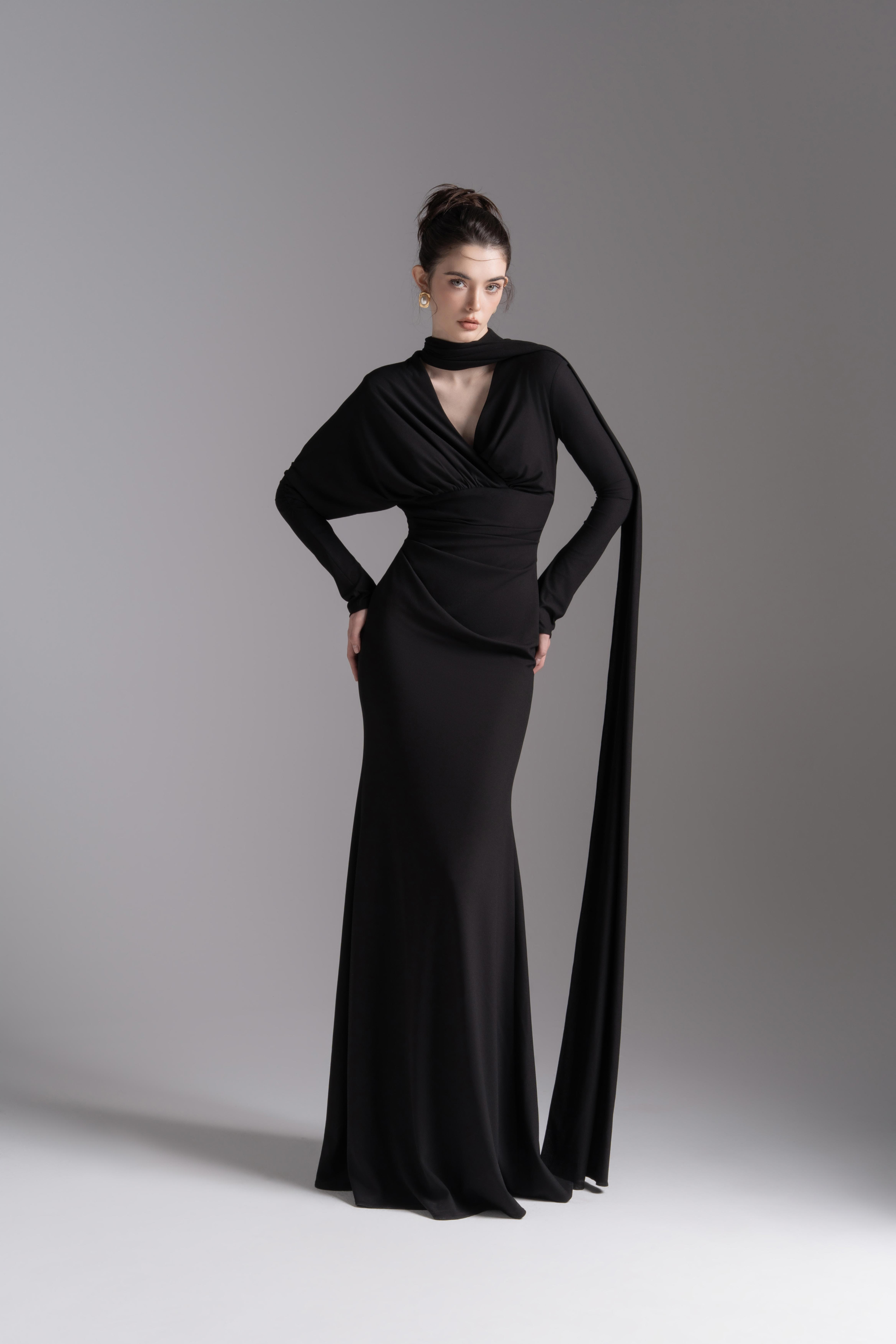 Whisper Trail Dress in Black