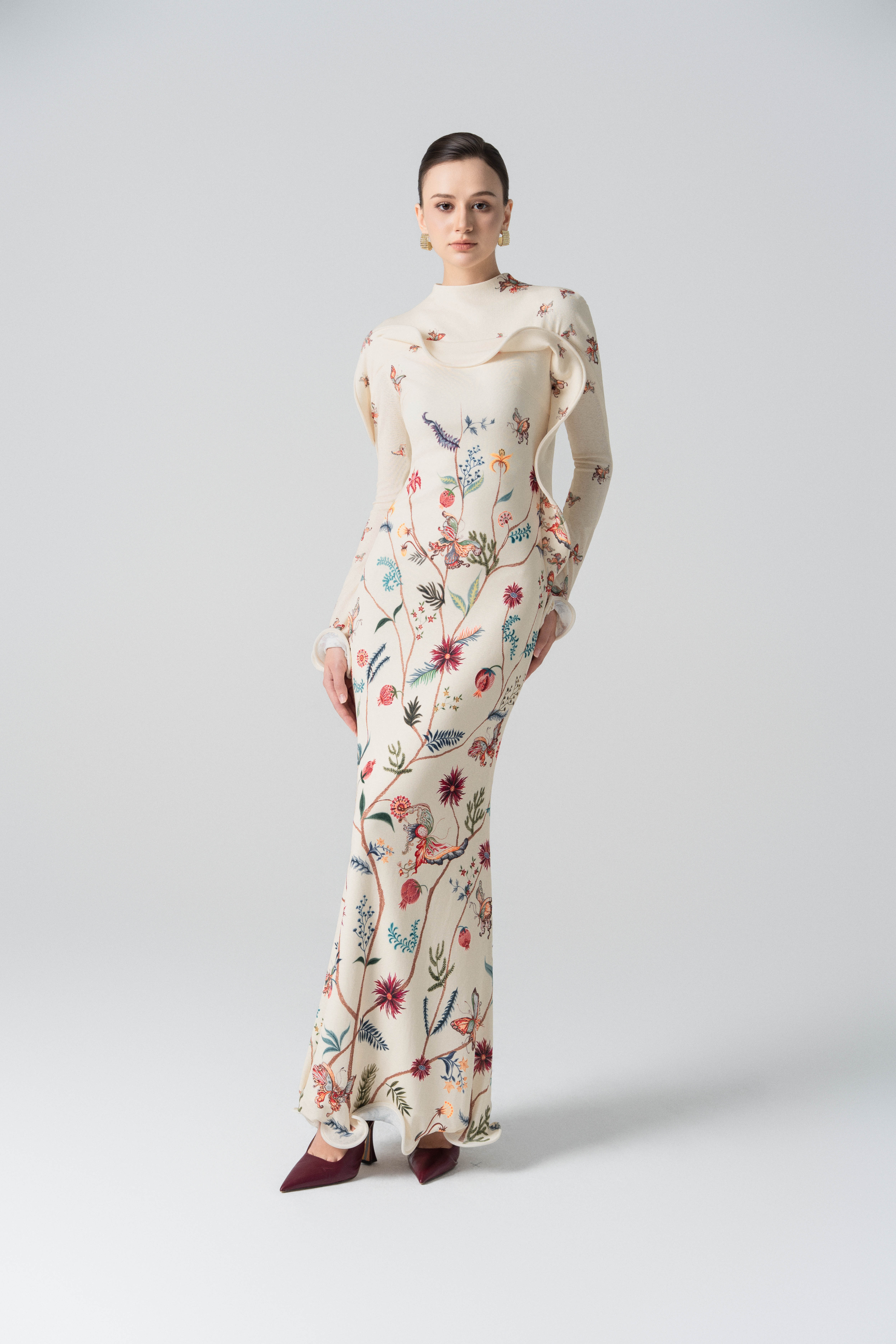 Starfall Bloom Fishtail Dress in Cannoli Cream