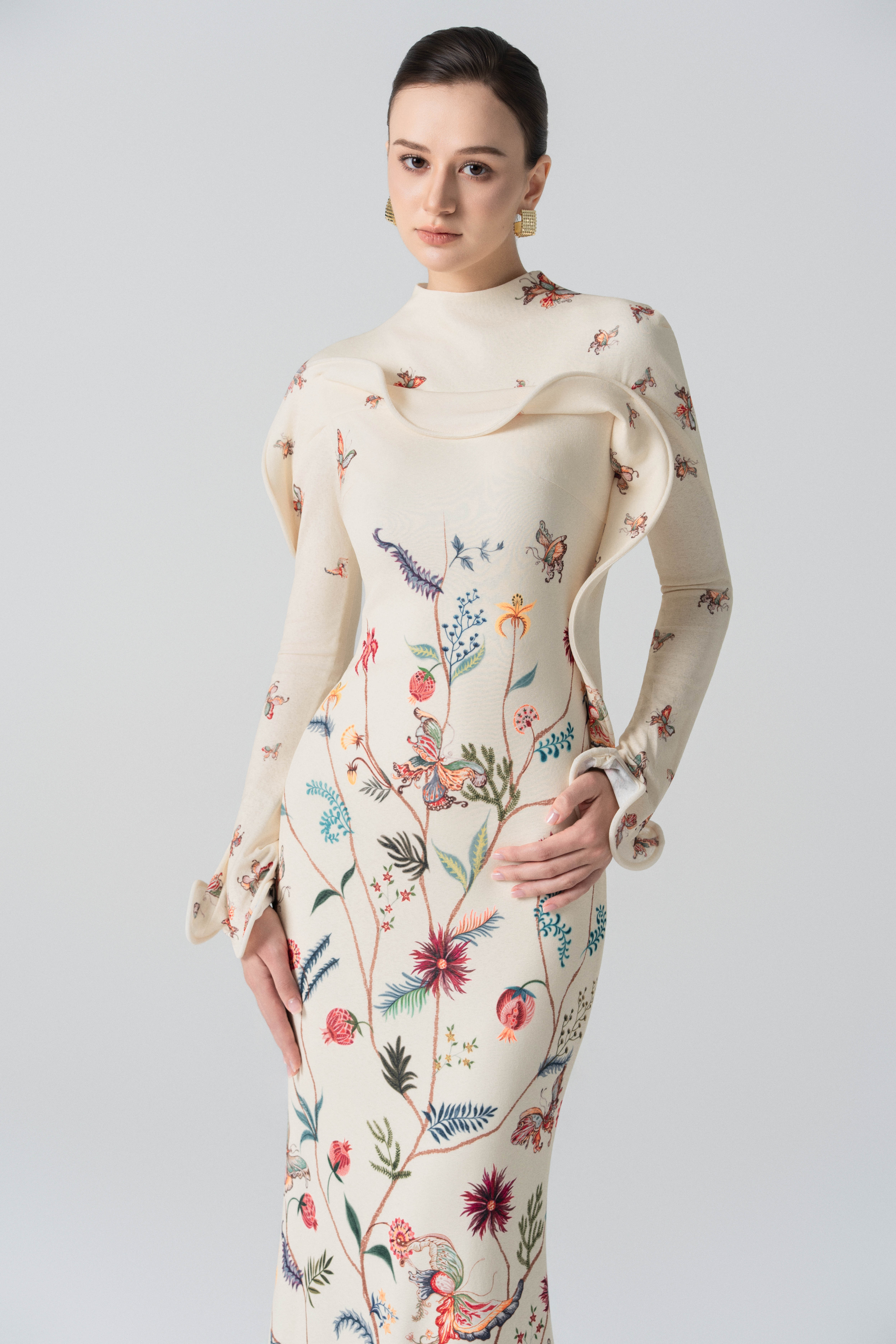 Starfall Bloom Fishtail Dress in Cannoli Cream