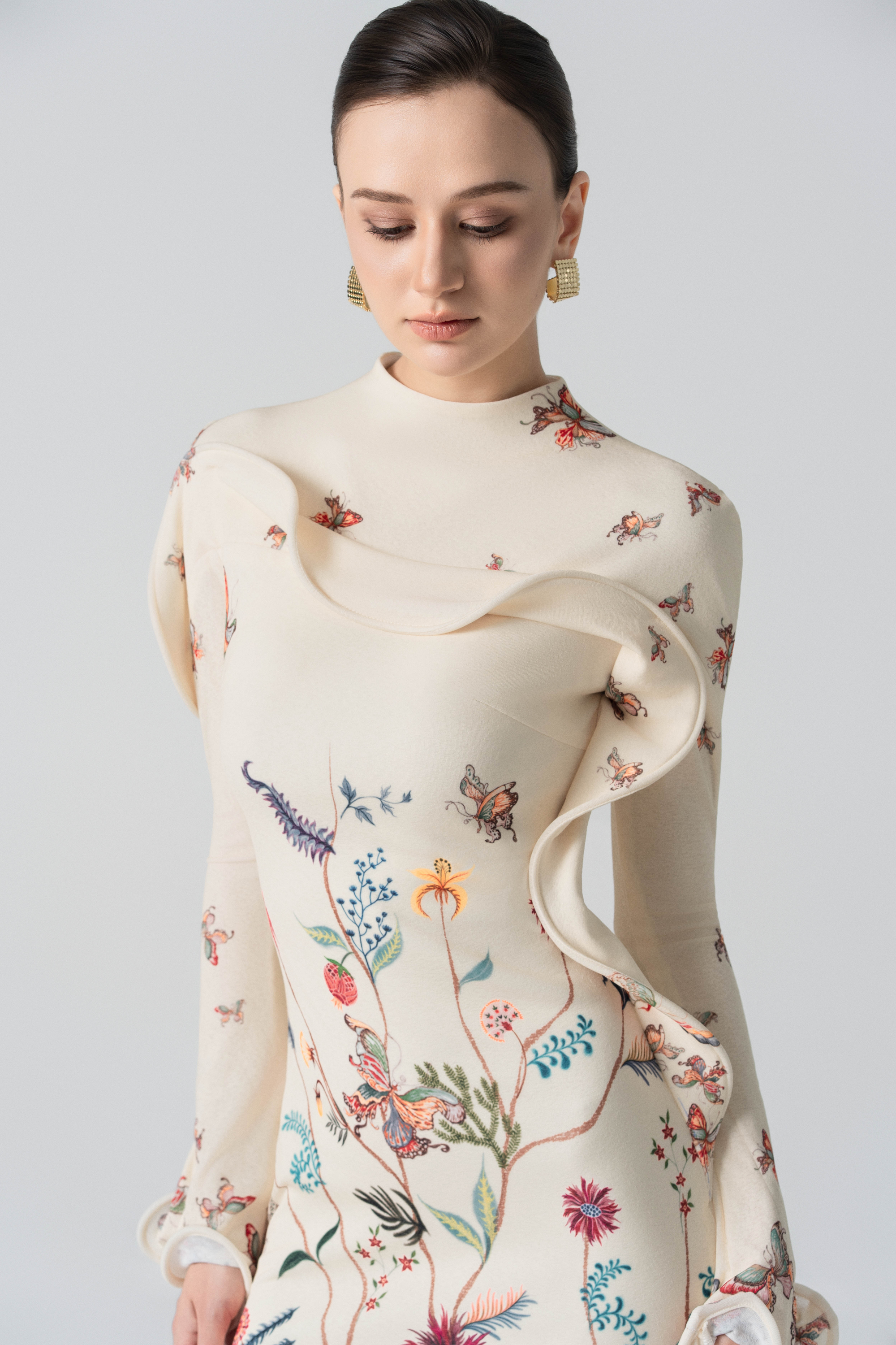 Starfall Bloom Fishtail Dress in Cannoli Cream