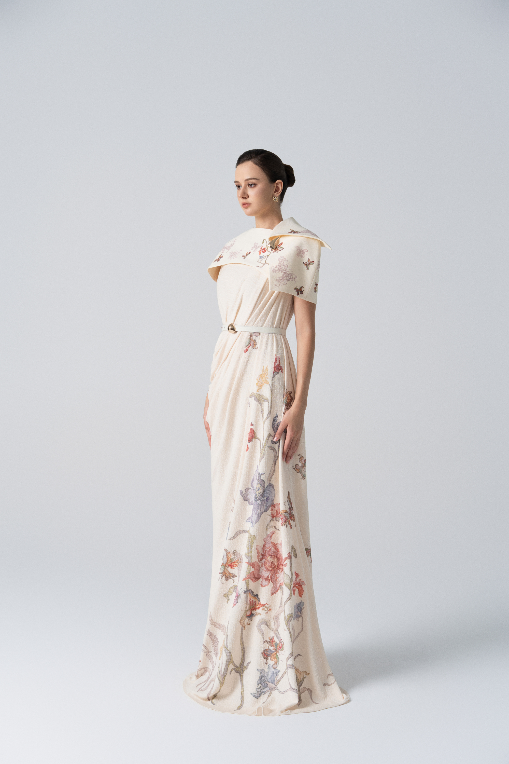 Golden Hour Midi Dress in Lilac Marble