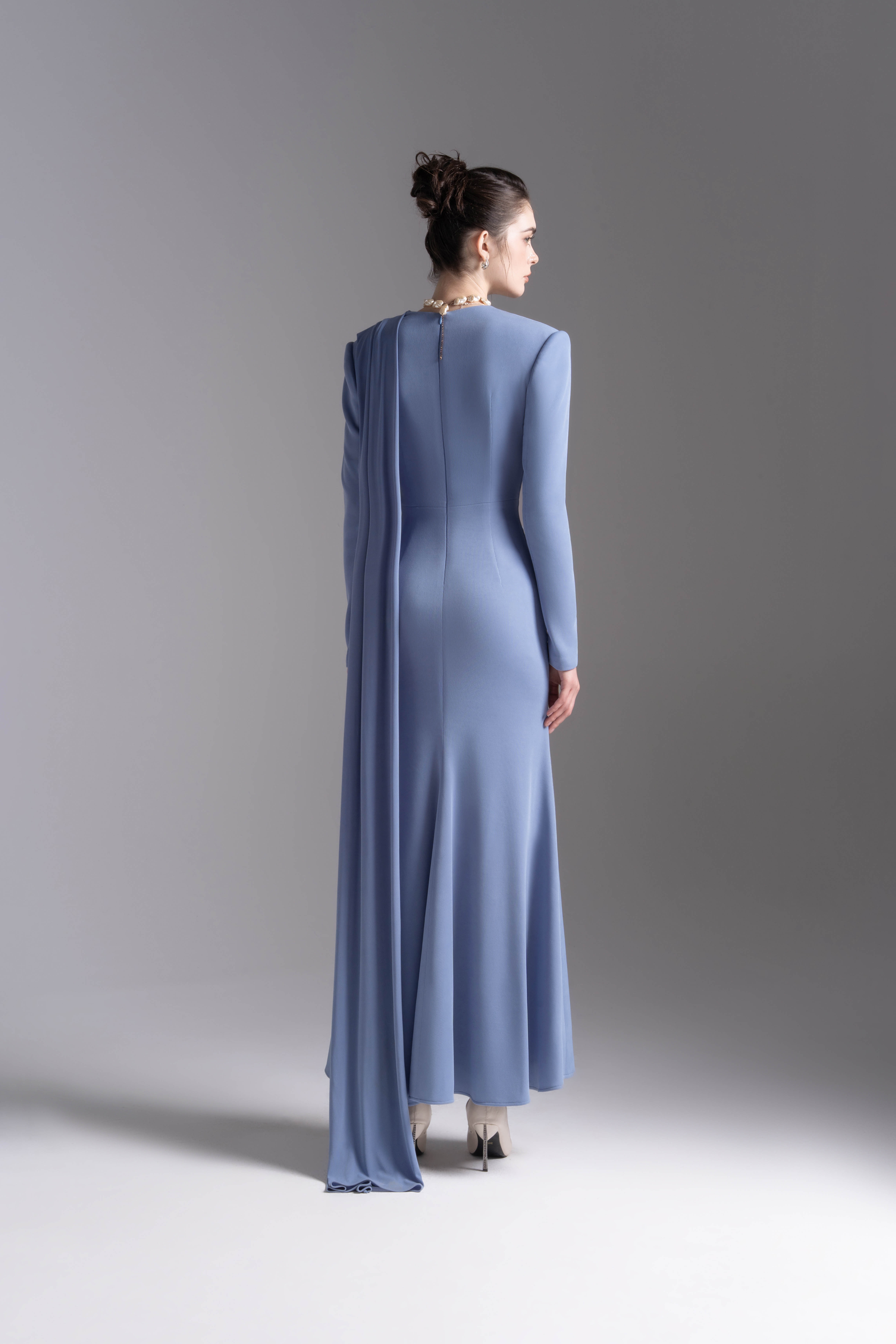 dark sky blue dress light blue evening dress Bodycon Collection Sky Blue Bandage Midi Dress for  Women, XL