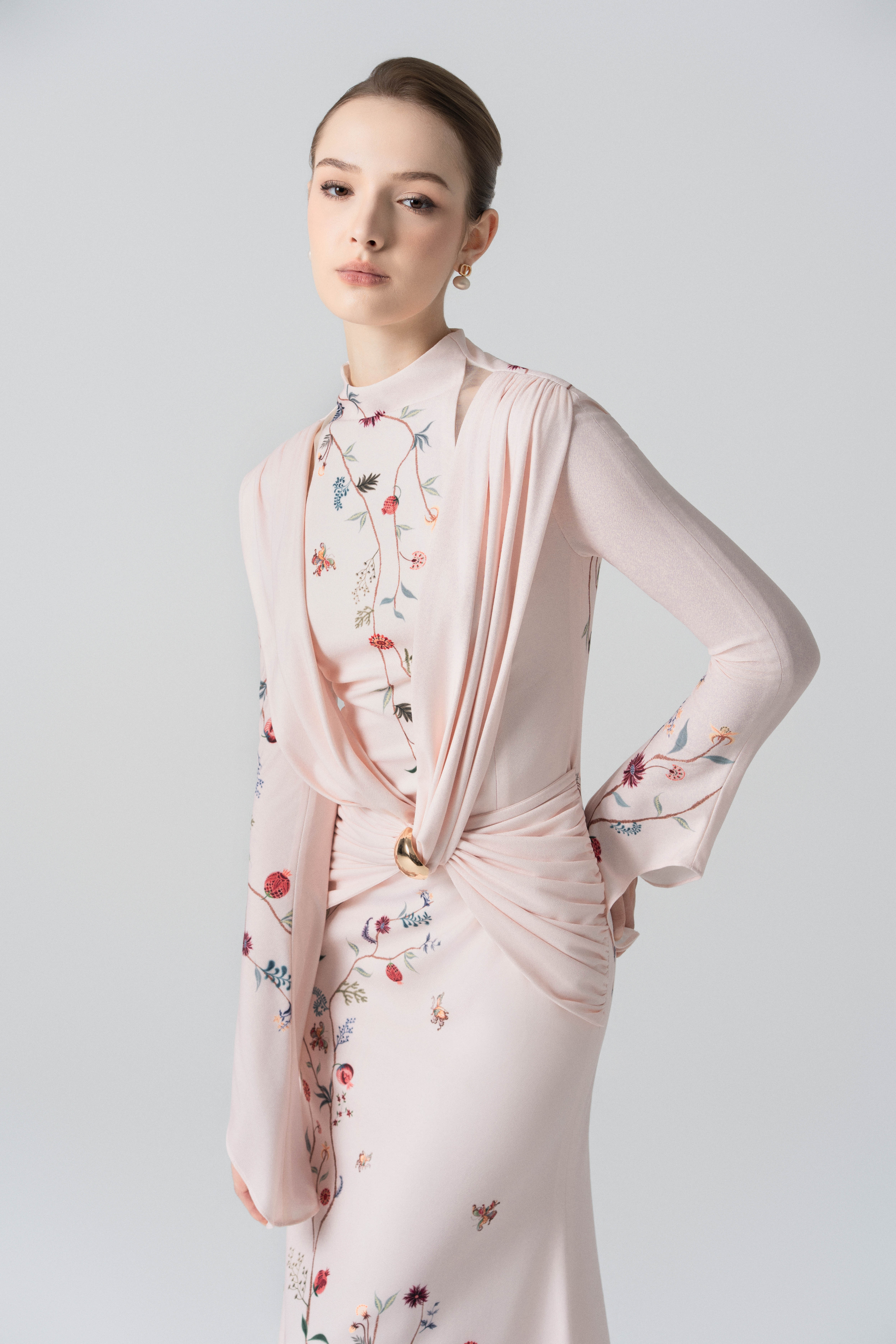 Dawnlight Midi Dress in Angel Wing