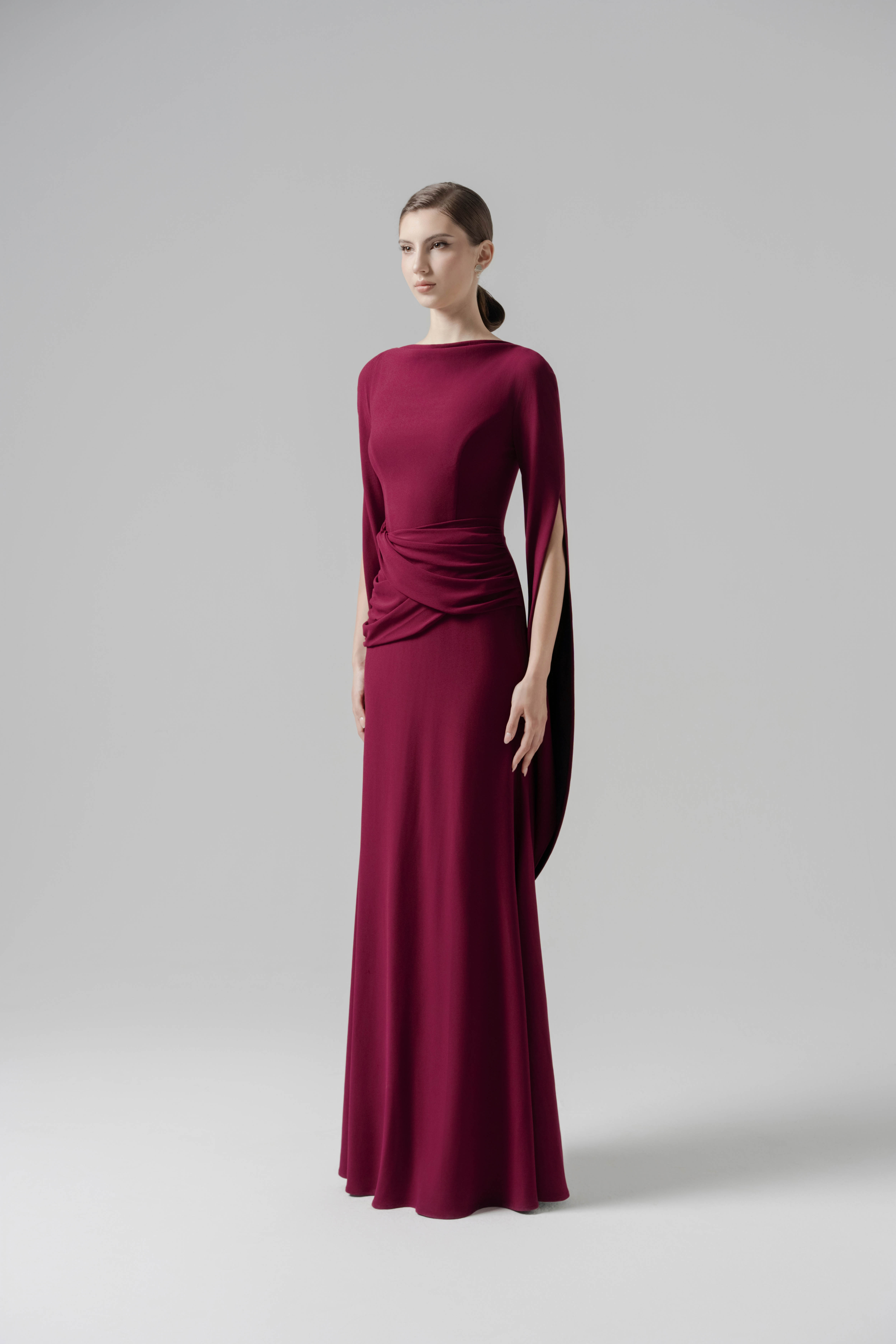 Moonlit Gaze Dress in Claret