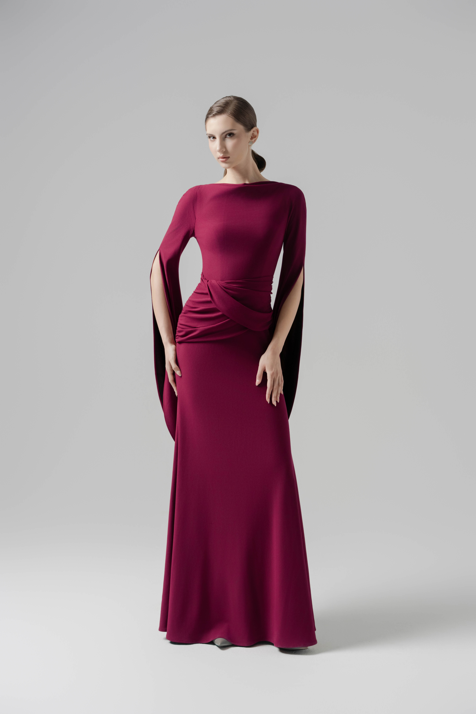 Moonlit Gaze Dress in Claret
