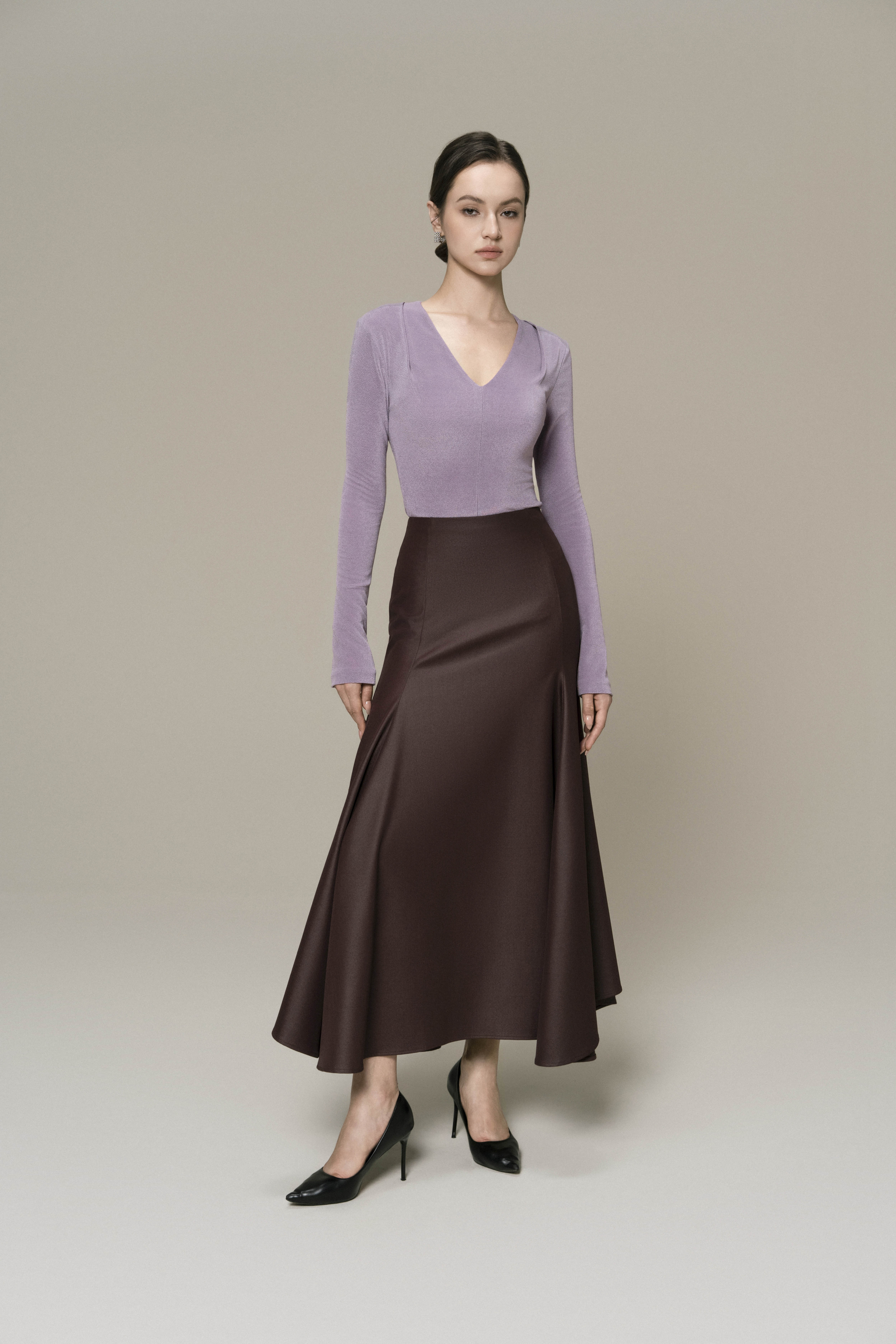 Double Knit Crepe Top in Lavender