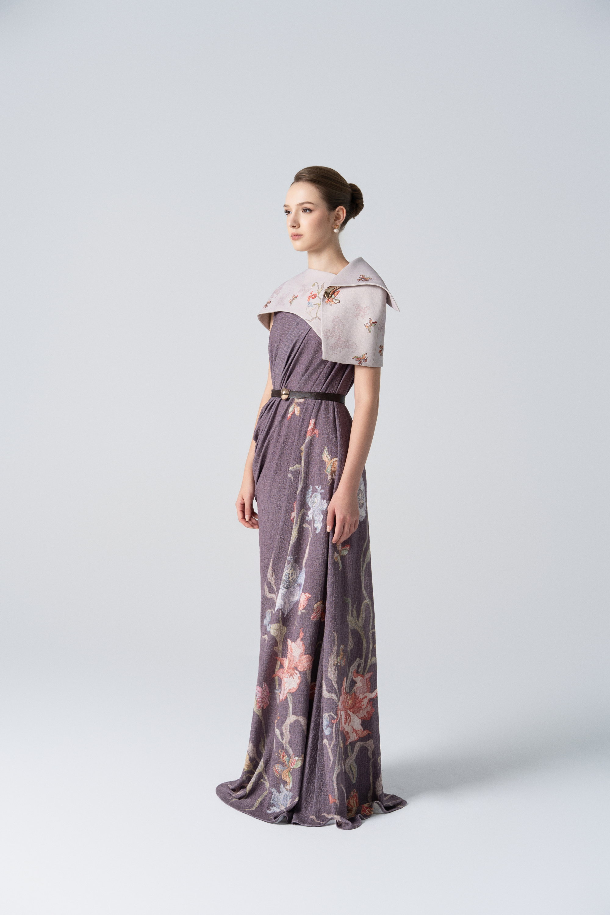 Golden Hour Midi Dress in Lilac Marble