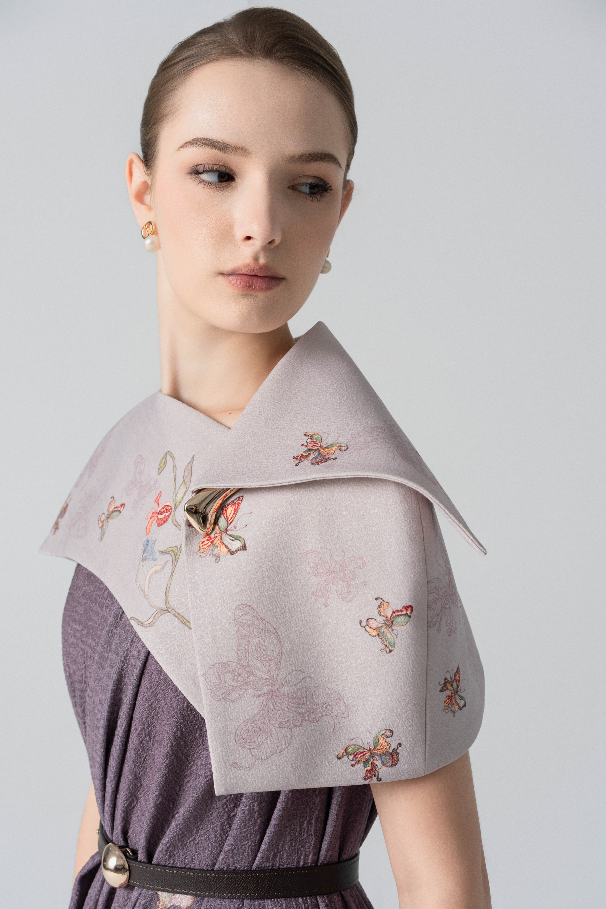 Golden Hour Midi Dress in Lilac Marble