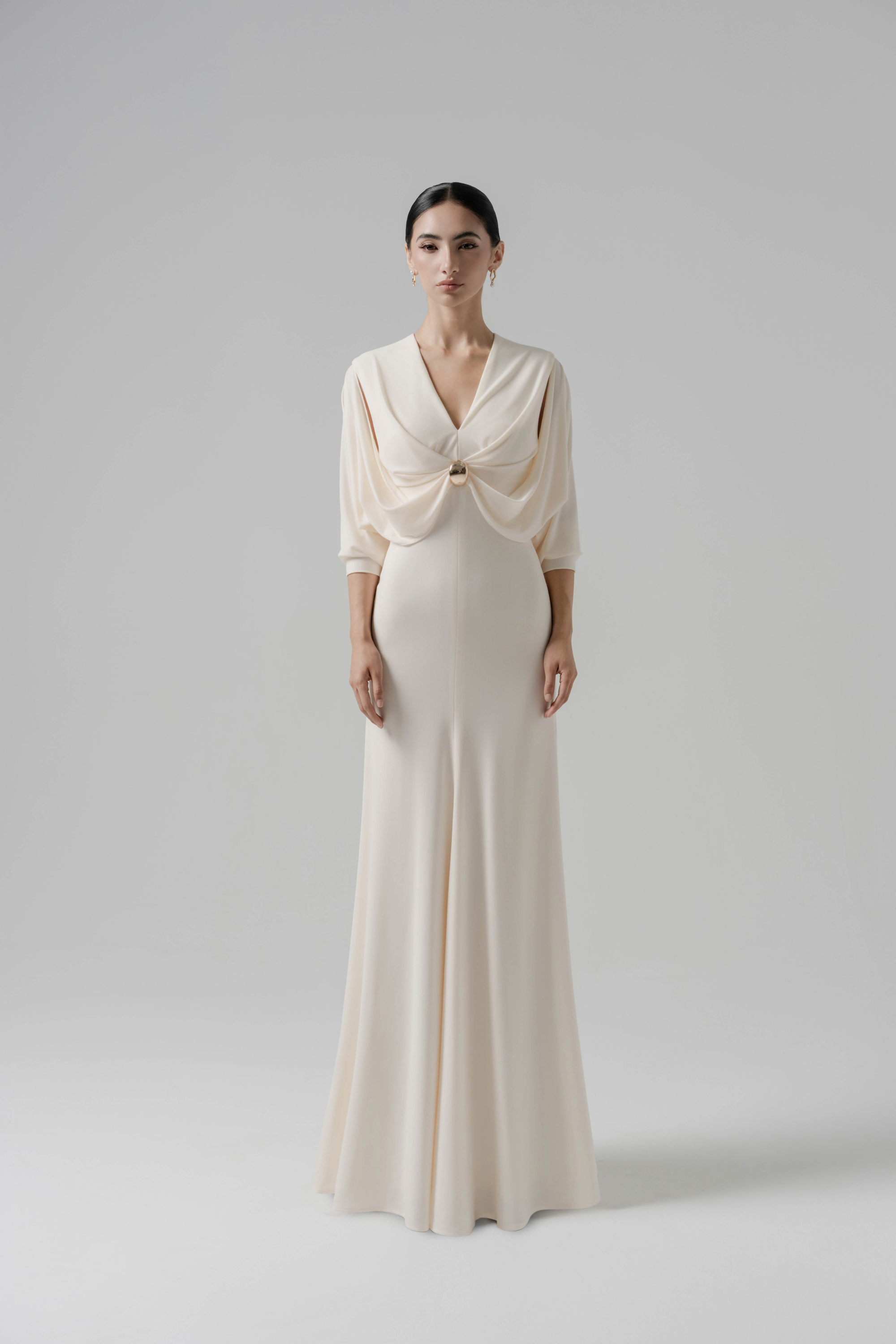 Hush Form Midi Dress in Cream