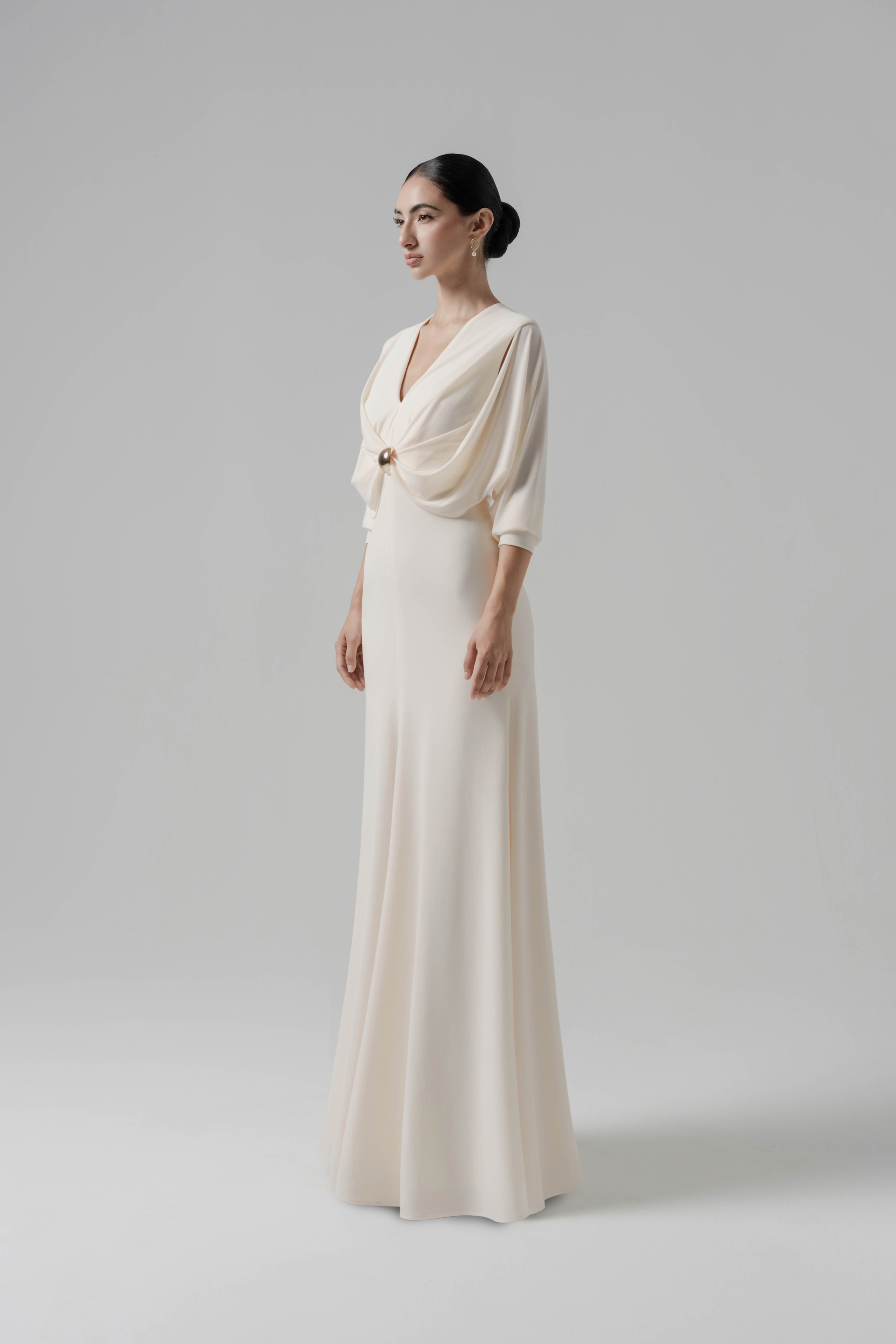 Hush Form Midi Dress in Cream