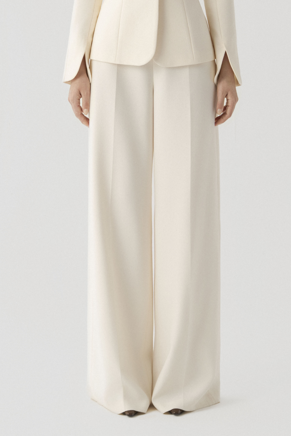 Cream Wide Leg Trousers