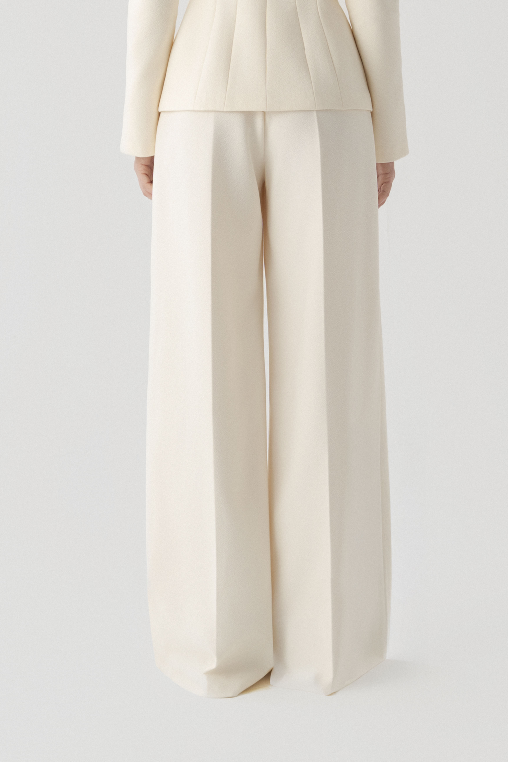 Cream Wide Leg Trousers