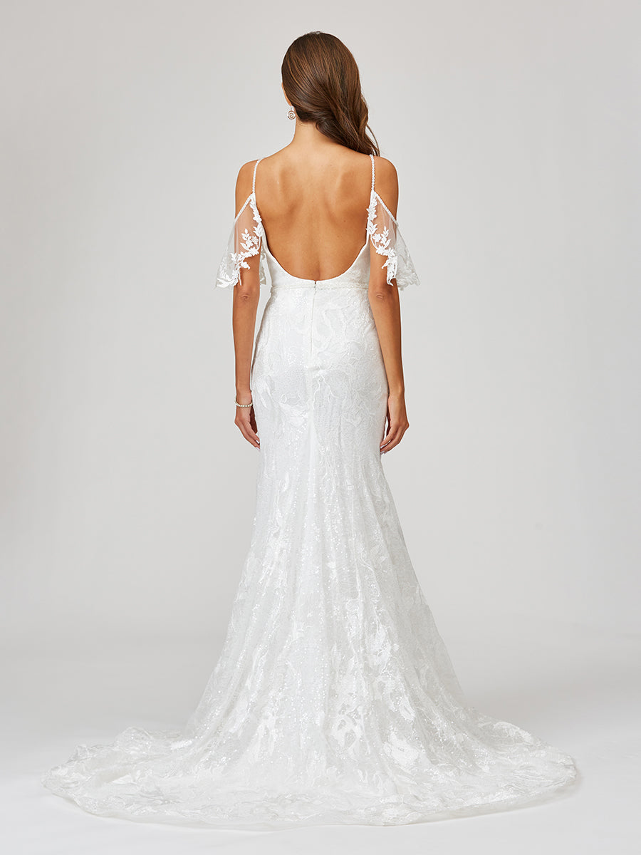 Lace Mermaid Bridal Gown with Off-Shoulder Detail 51037 OUTLET
