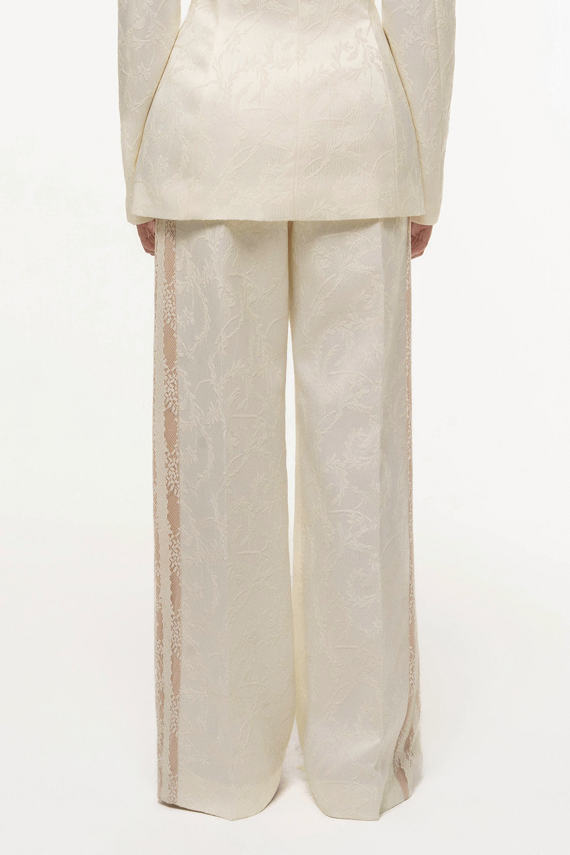Lace Trim Wide-Leg Pants