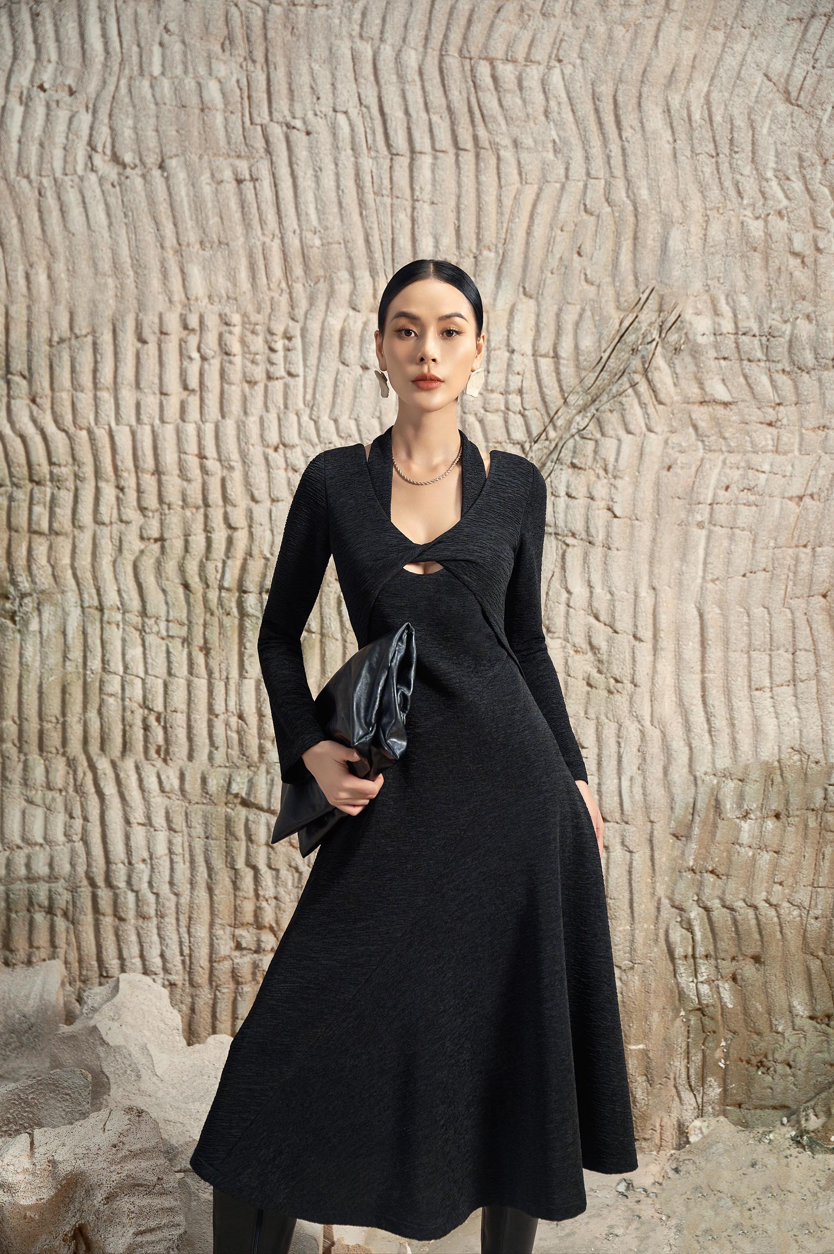 Marina Necklace Bust Dress | Cross Neck Midi Dress Marina Necklace Bust Dress | Cross Neck Midi Dress