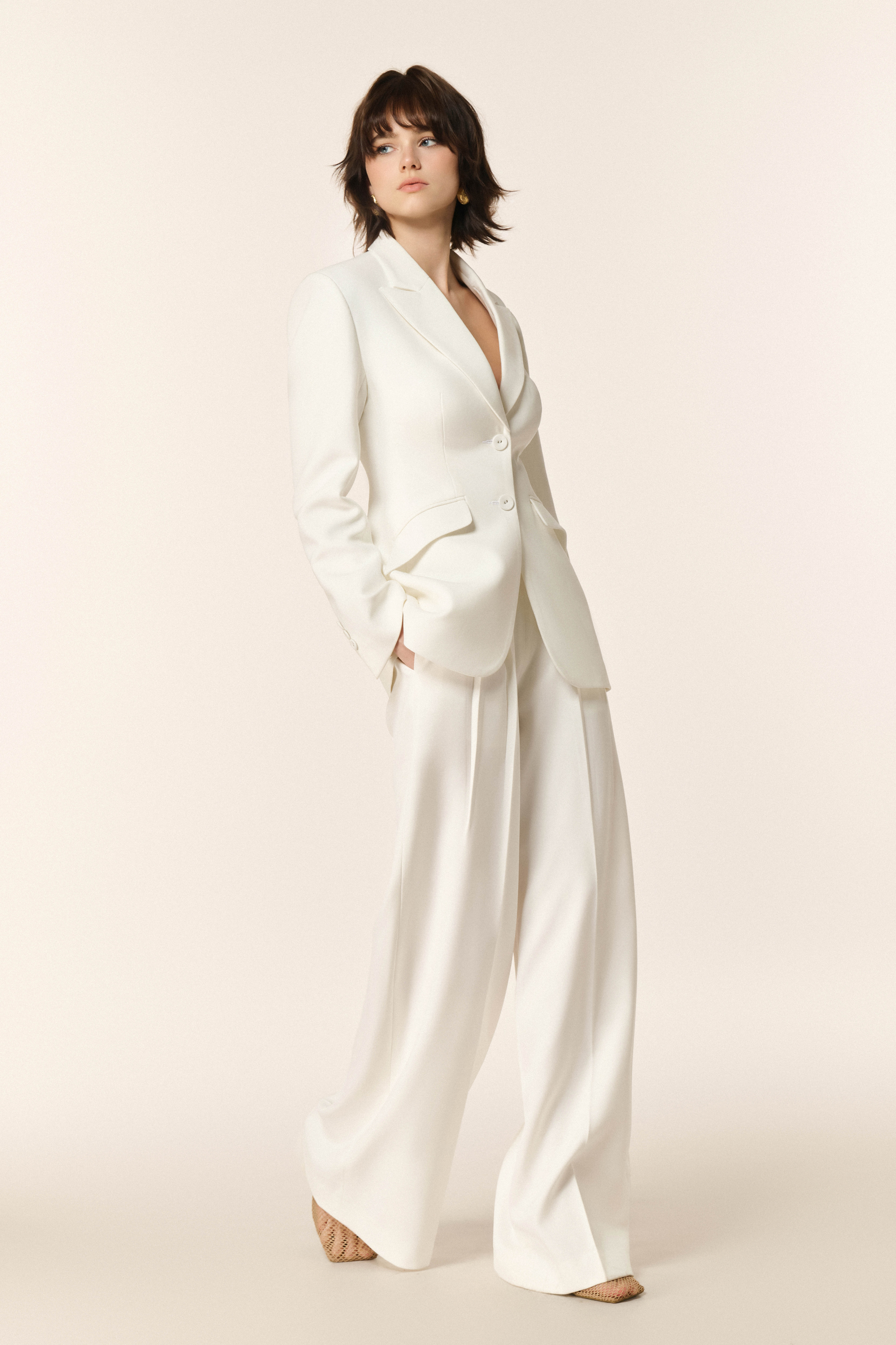 Classic Suit Pants in White