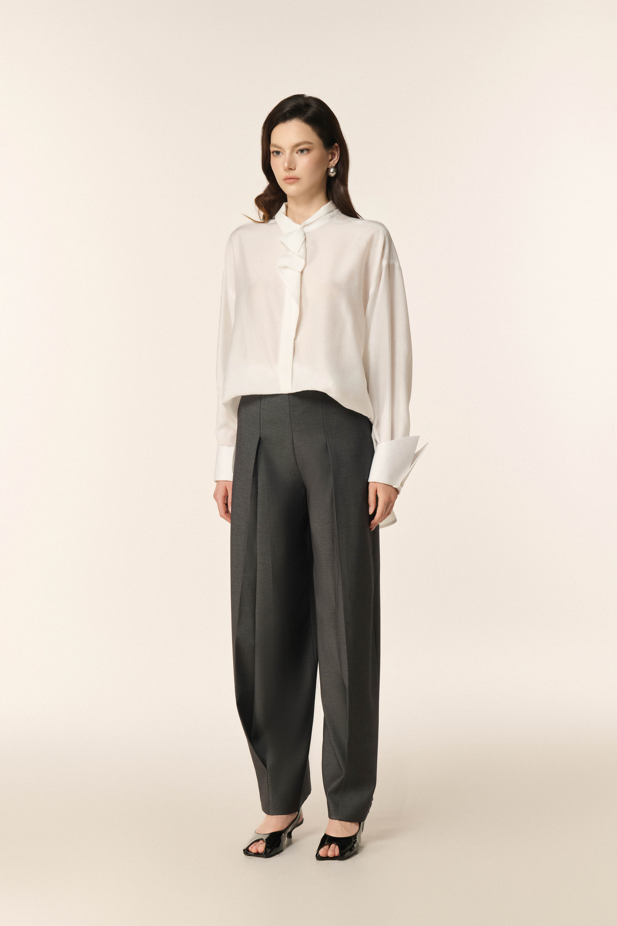 Airglow Short Long Sleeve Shirt, Ease Gilet & Ease Cocoon Pants in Dark Shadow 3 Pcs Set