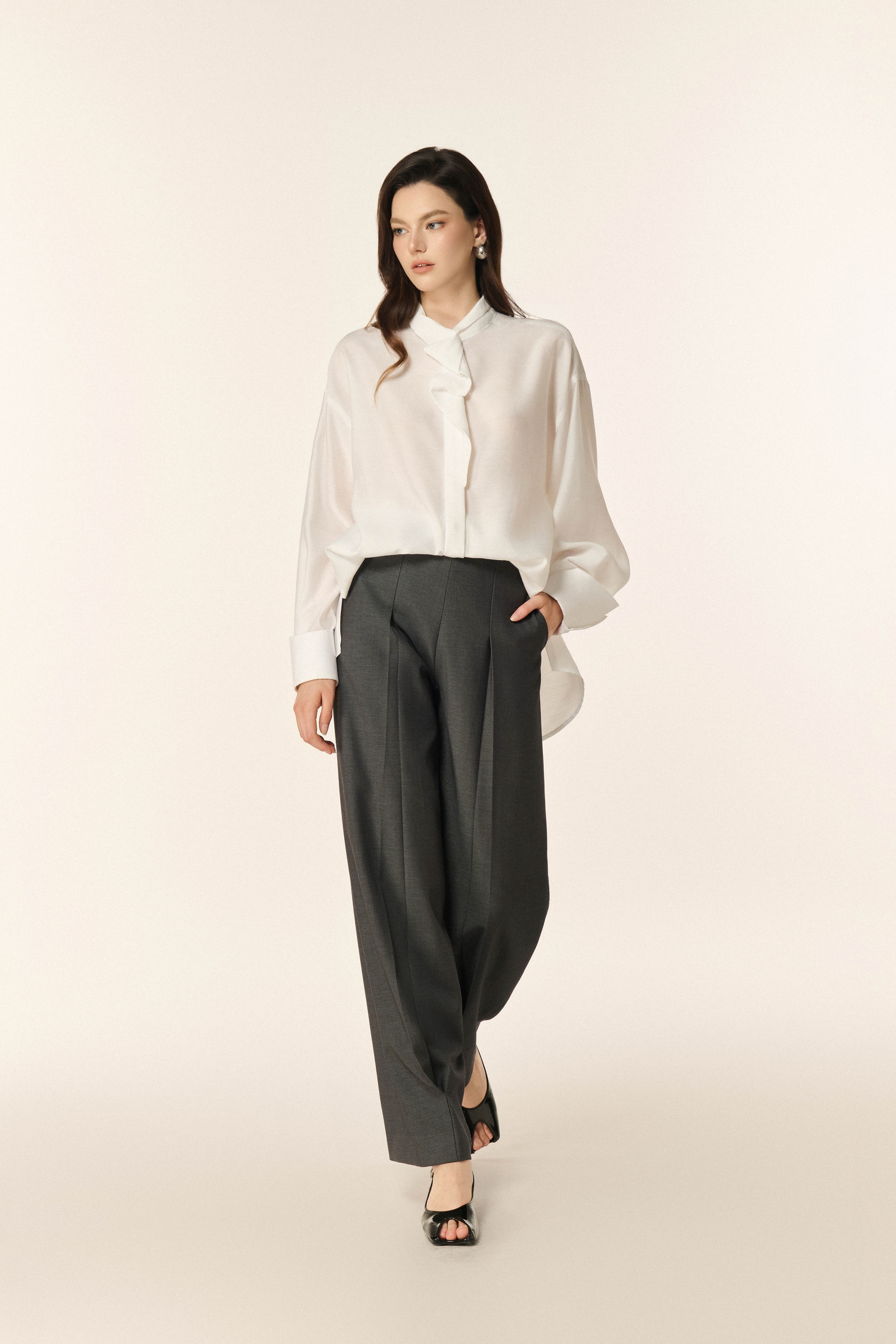 Airglow Short Long Sleeve Shirt, Ease Gilet & Ease Cocoon Pants in Dark Shadow 3 Pcs Set