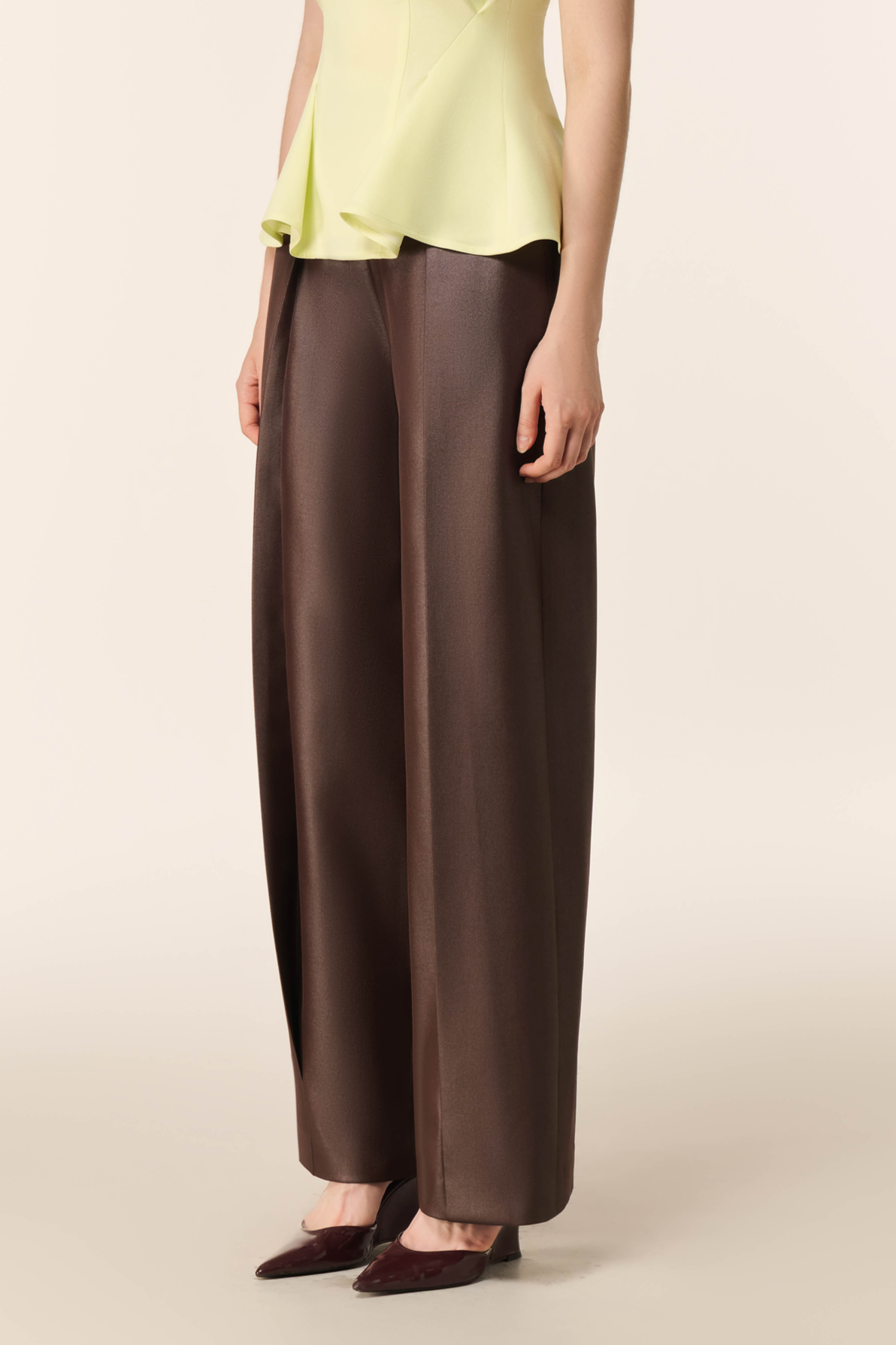 Faux Leather Pants in Coffee