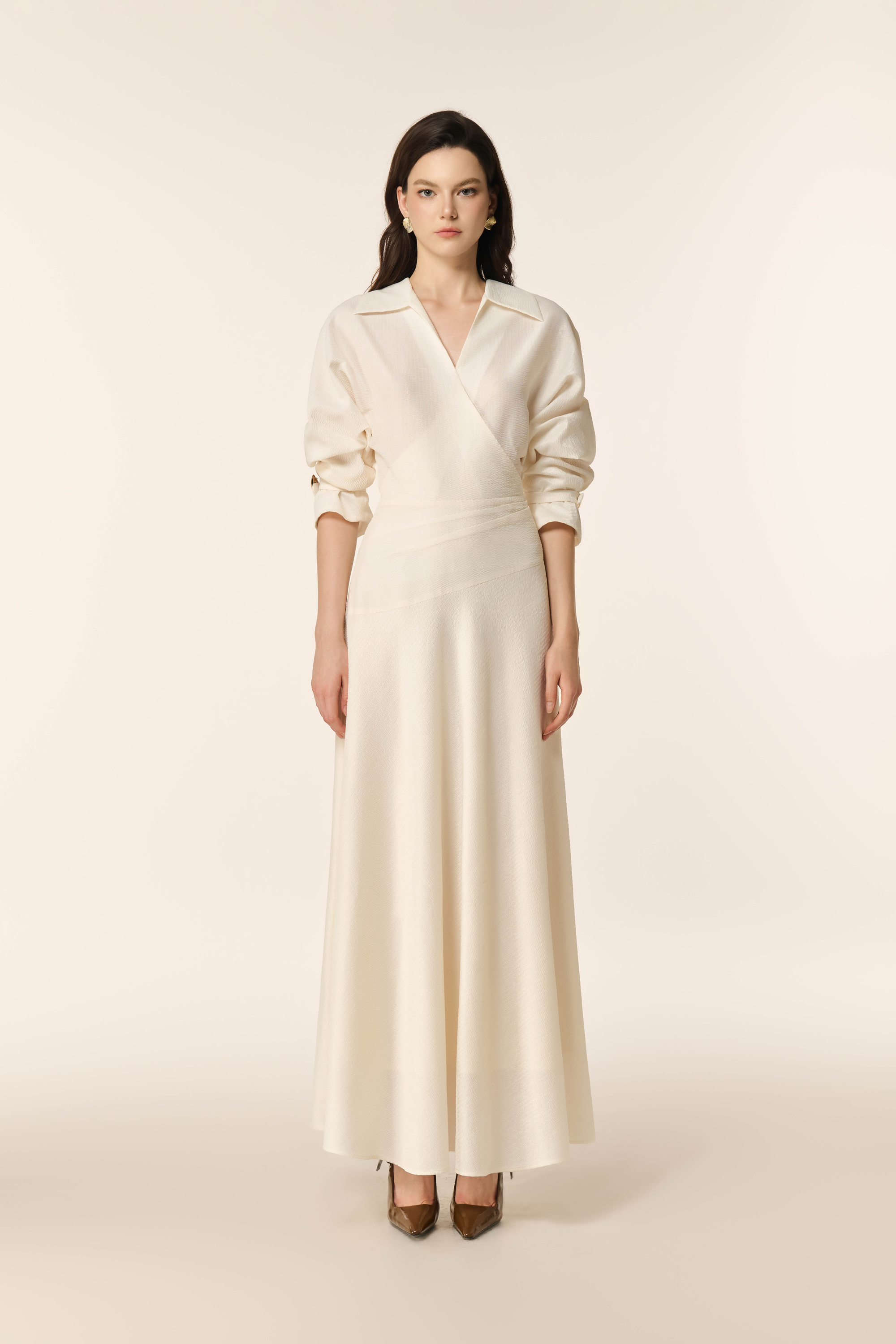 cream midi dress self-portrait - Cream Knit Midi Dress main image 1