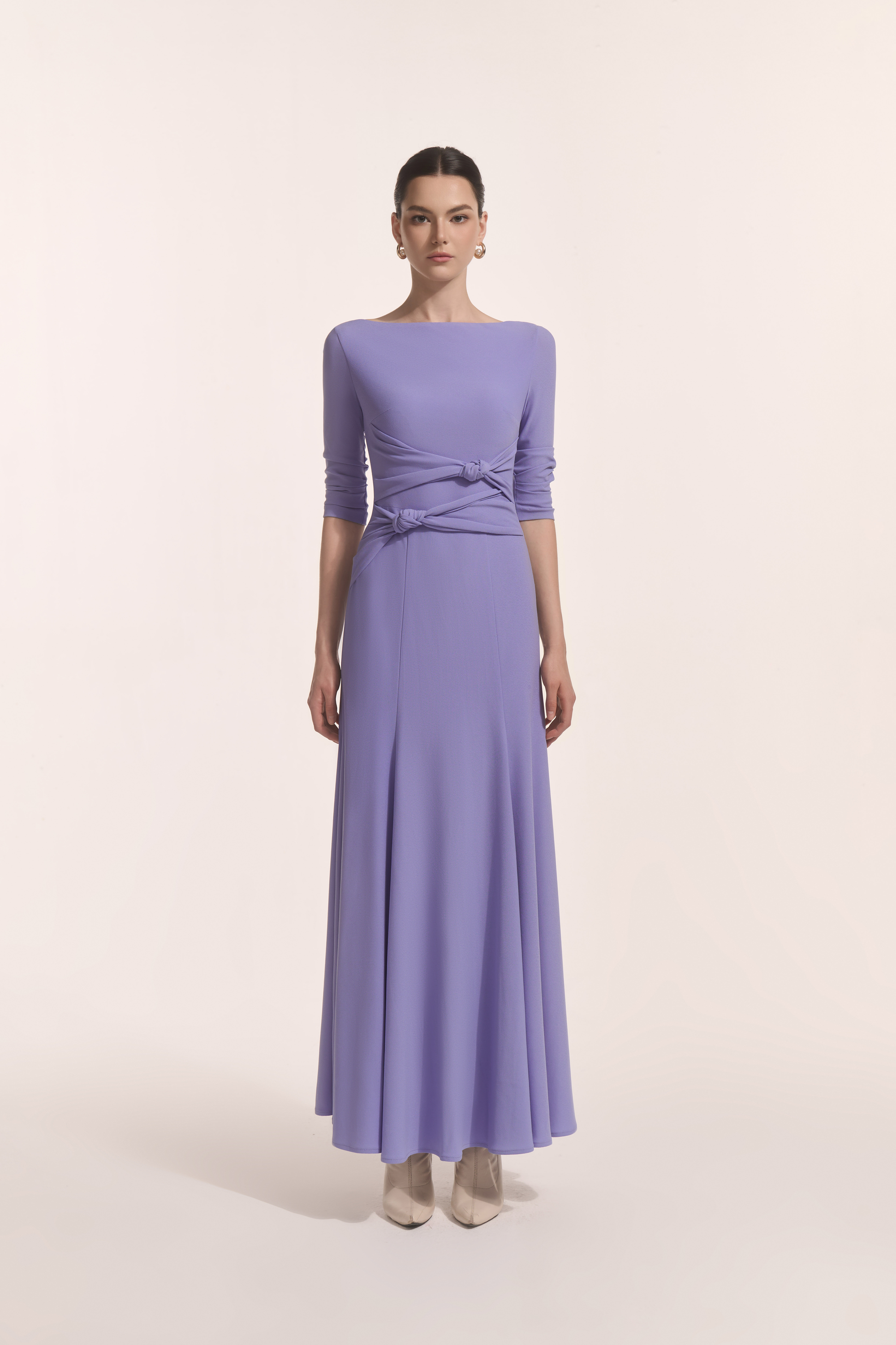Alba Asymmetric Knot Dress in Lavender - Flared Midi XL - US 10 / Lavender Field Alba Asymmetric Knot Dress in Lavender - Flared Midi XL - US 10 / Lavender Field